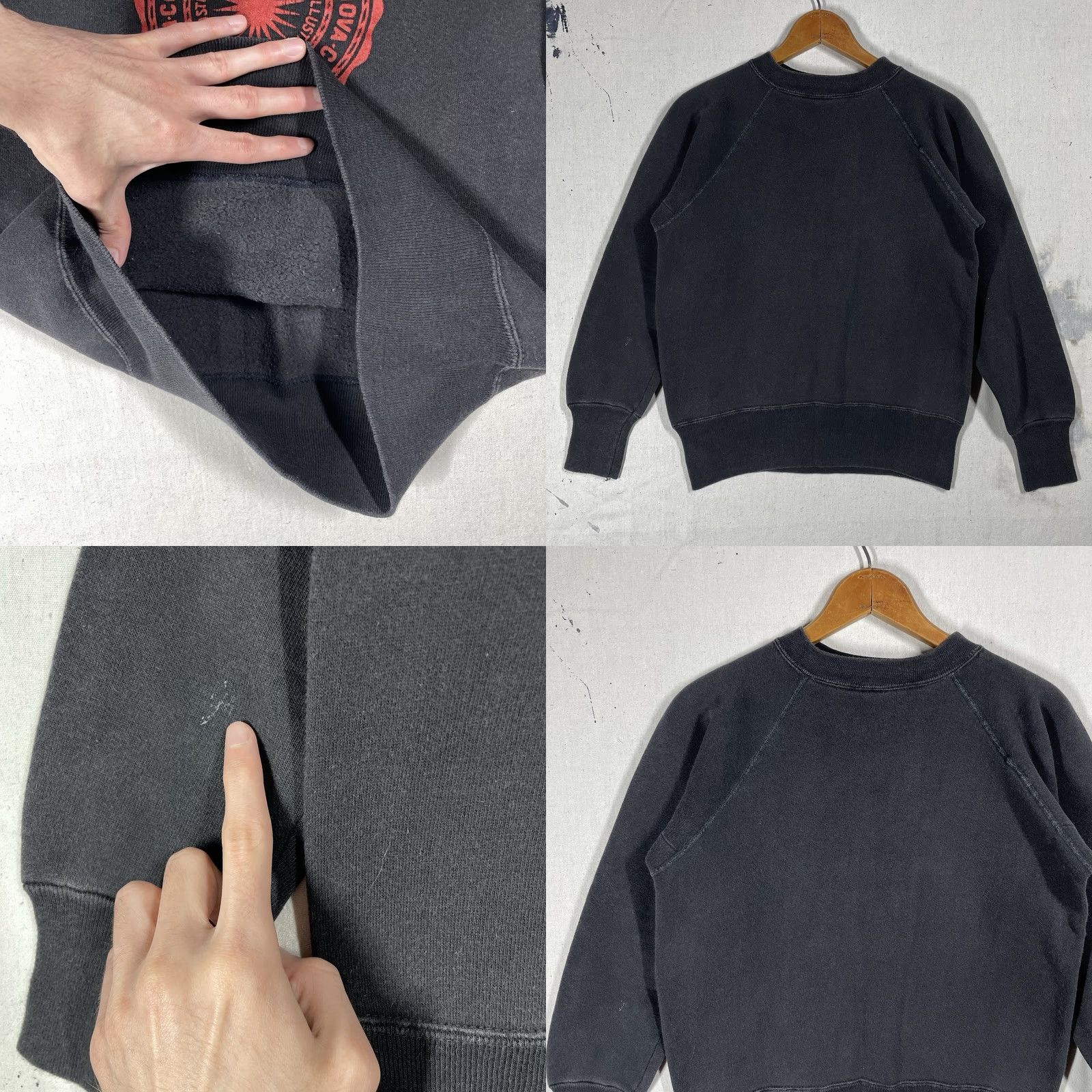 Champion VINTAGE Rutgers University Sweatshirt Champion Black S Small Flocked 1950s 60s Mens Womens Boys Girls Sportswear/Beach Size US S / EU 44-46 / 1 - 8 Thumbnail