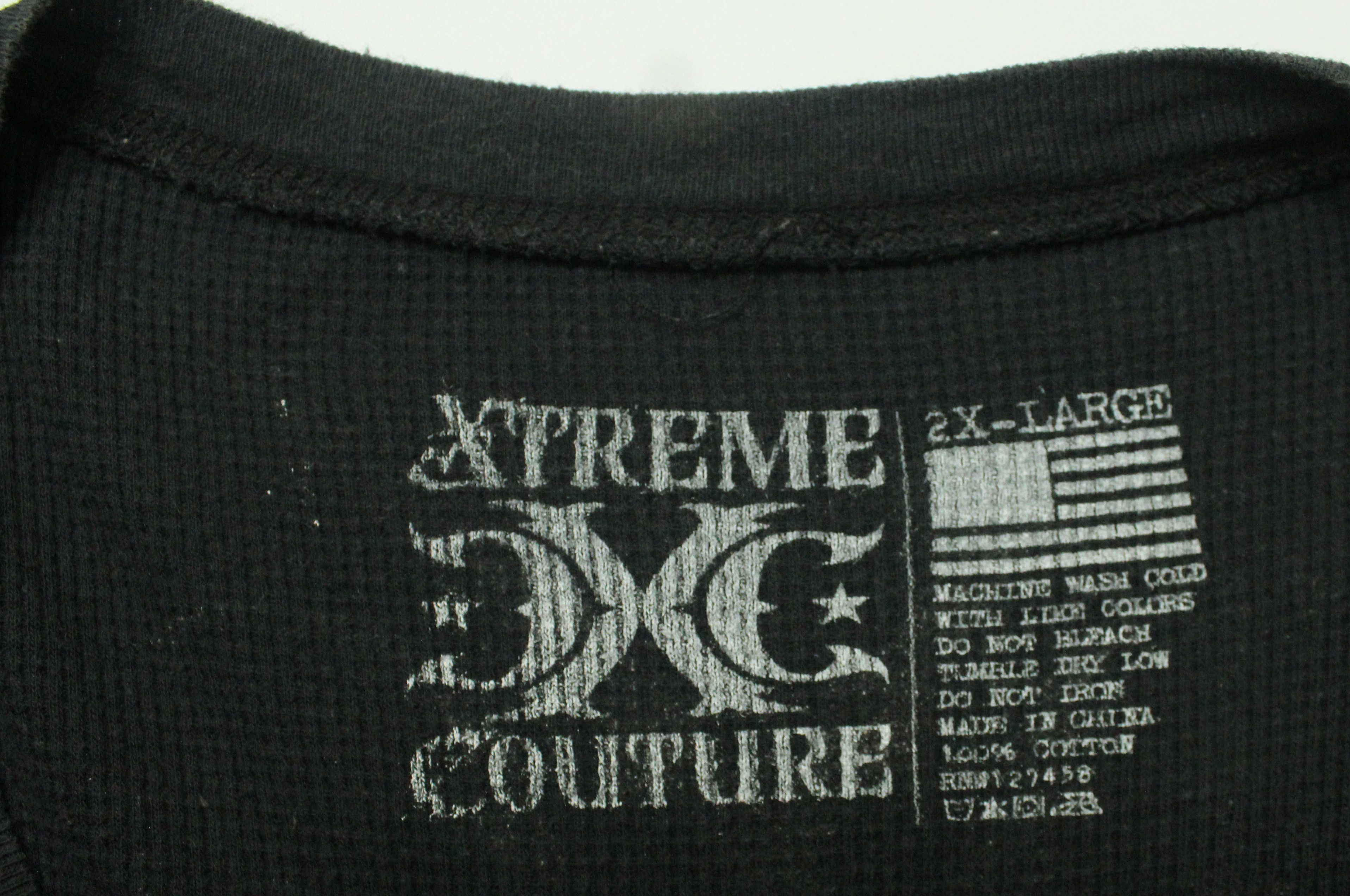 Vintage EXTREME COUTURE Shirt Skull Thermal Graphic Taatoo Size US XXL / EU 58 / 5 - 14 Thumbnail