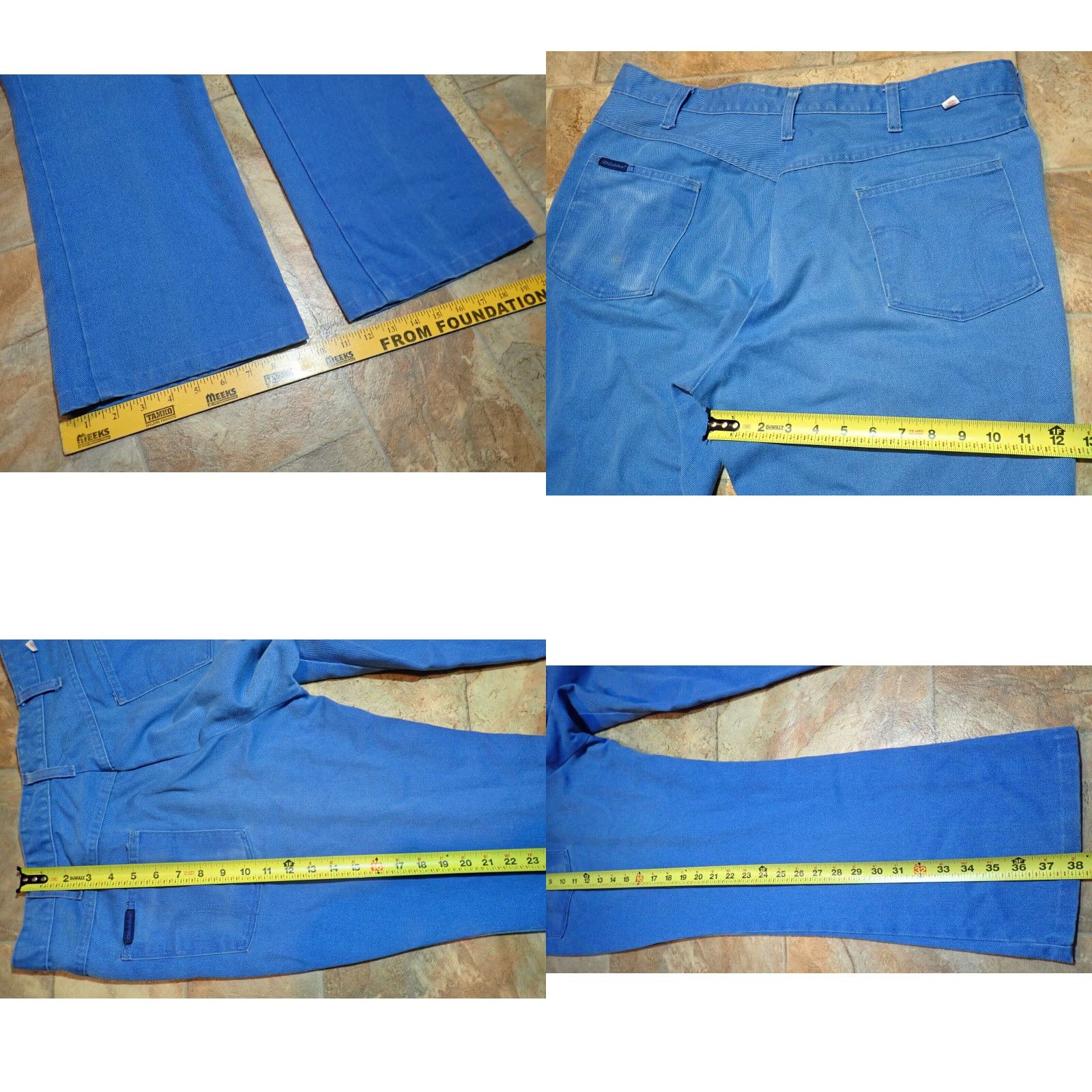Dickies VINTAGE Dickies USA Flared Leg Blue Jeans 36 High Rise Distressed 80s Mens Size US 36 / EU 52 - 8 Thumbnail
