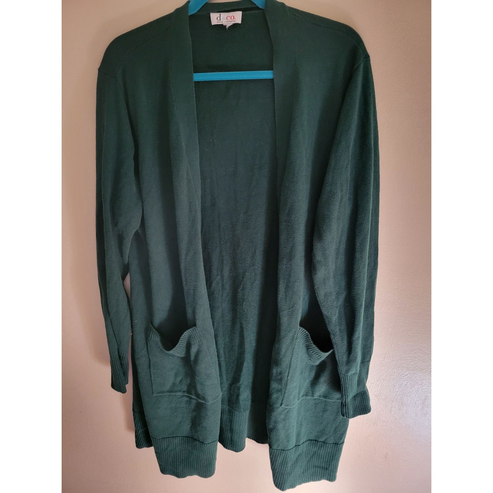 Denim & Co. Denim & Co Long Green Cardigan Sweater 1X Size XL / US 12-14 / IT 48-50 - 1 Thumbnail