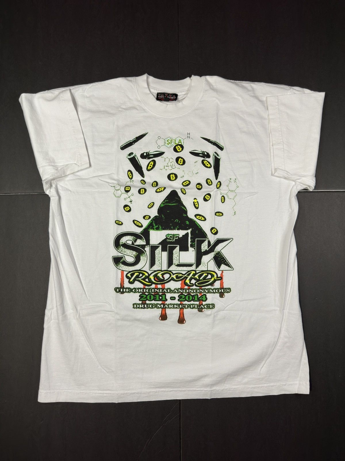image of Superficial “Silk Road” Tee in White, Men's (Size XL)