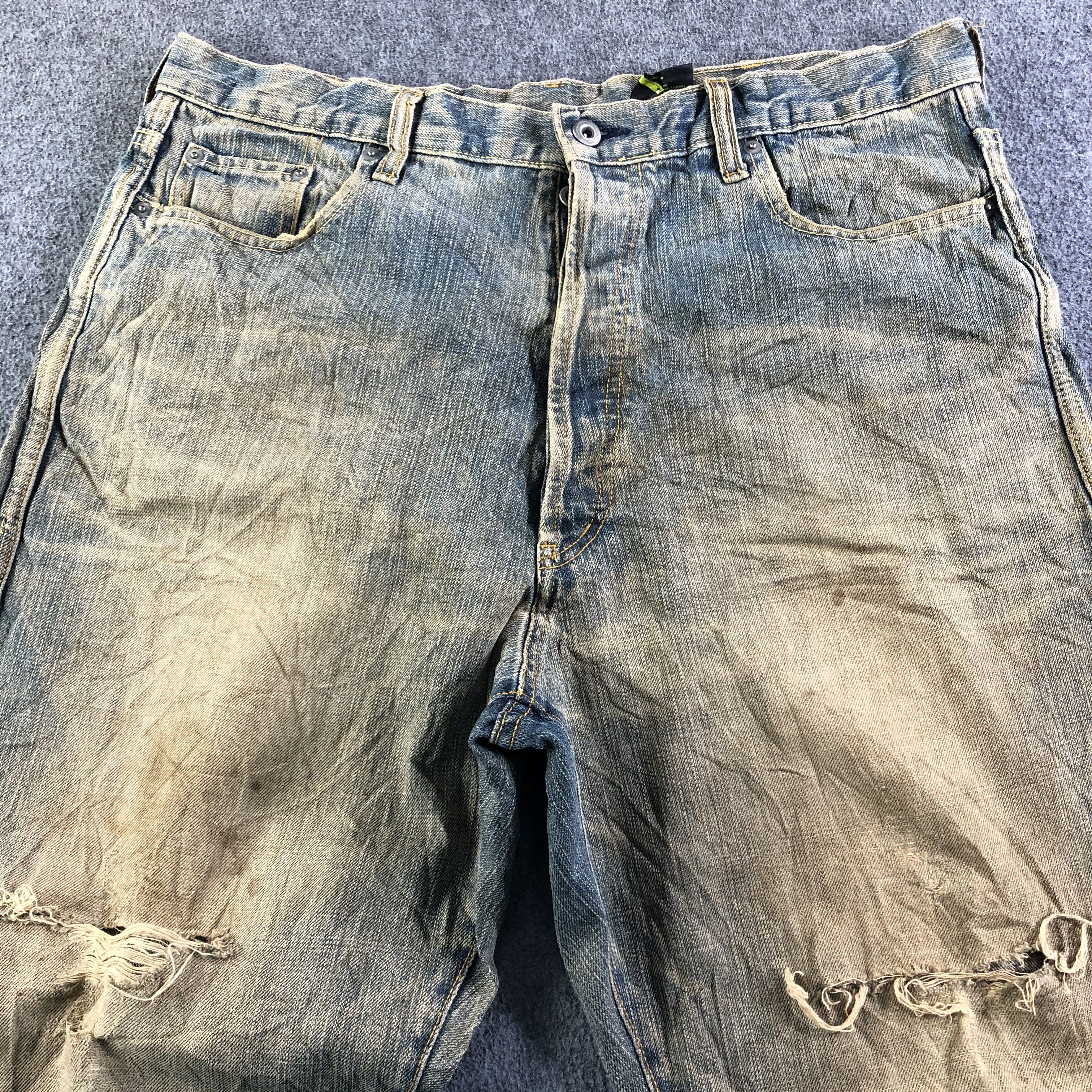 Japanese Brand Vintage Distress Japan Jeans-J3777 Size US 37 - 3 Thumbnail