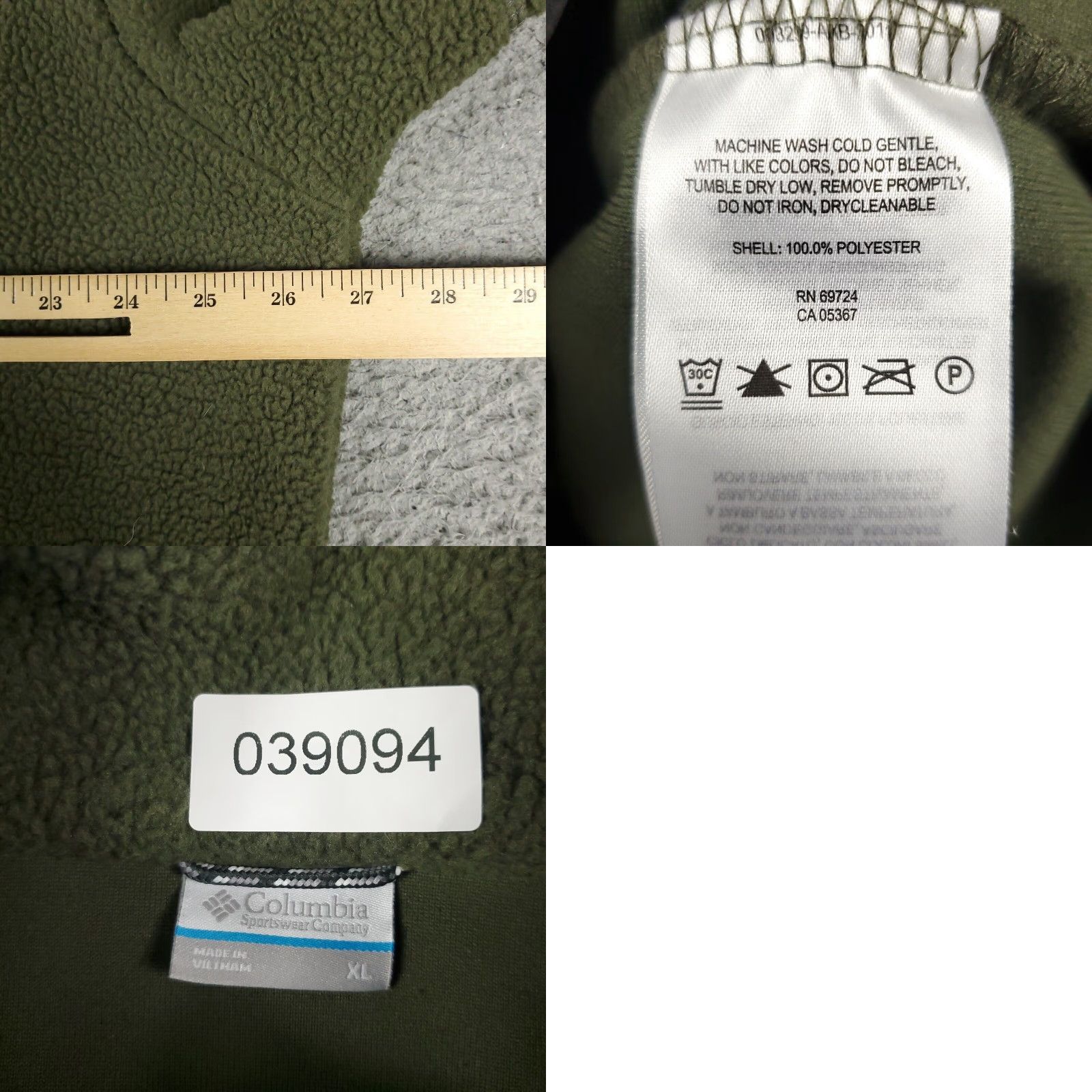 Vintage Columbia Sweater Full Zip Mens XL Green Fleece Outdoors Mock Neck Size US XL / EU 56 / 4 - 8 Thumbnail