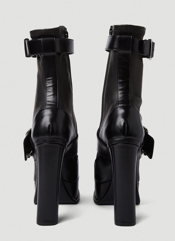 Alexander McQueen o1y0225 Ankle Boots in Black Size US 10 / IT 40 - 4 Thumbnail
