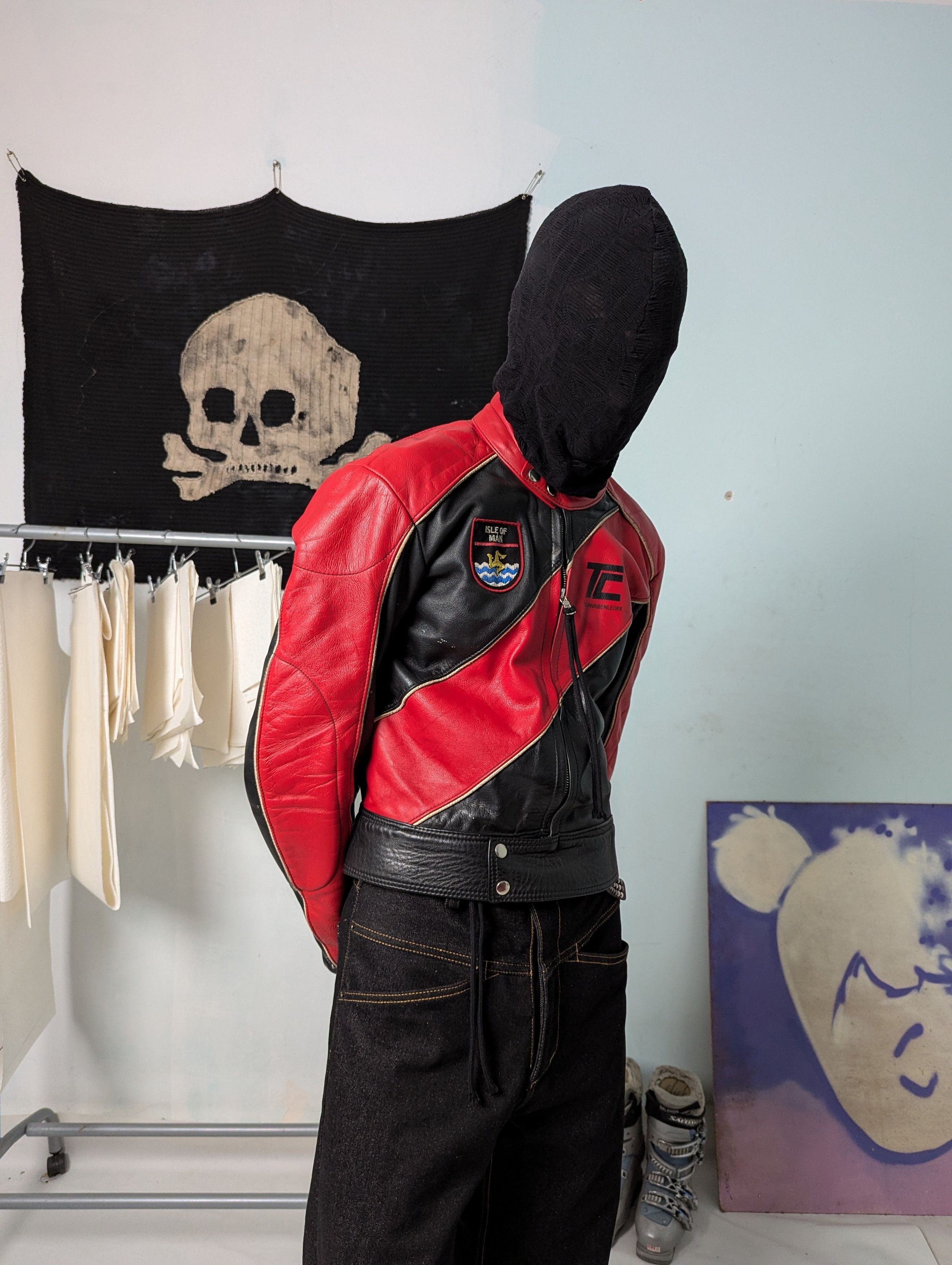 Leather 90s Schwabenleder Two Tone Handprinted Leather Jacket Size US M / EU 48-50 / 2 - 1 Thumbnail
