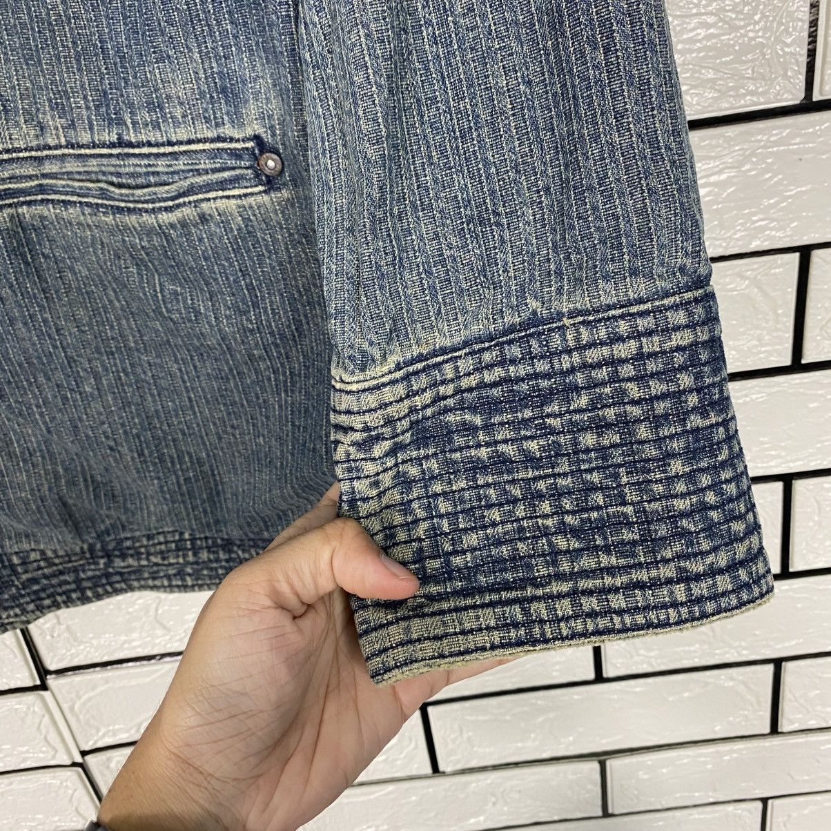 Japanese Brand 📌Vintage Denim Blanket Jacket Full Print Issey Miyake Size US M / EU 48-50 / 2 - 16 Thumbnail