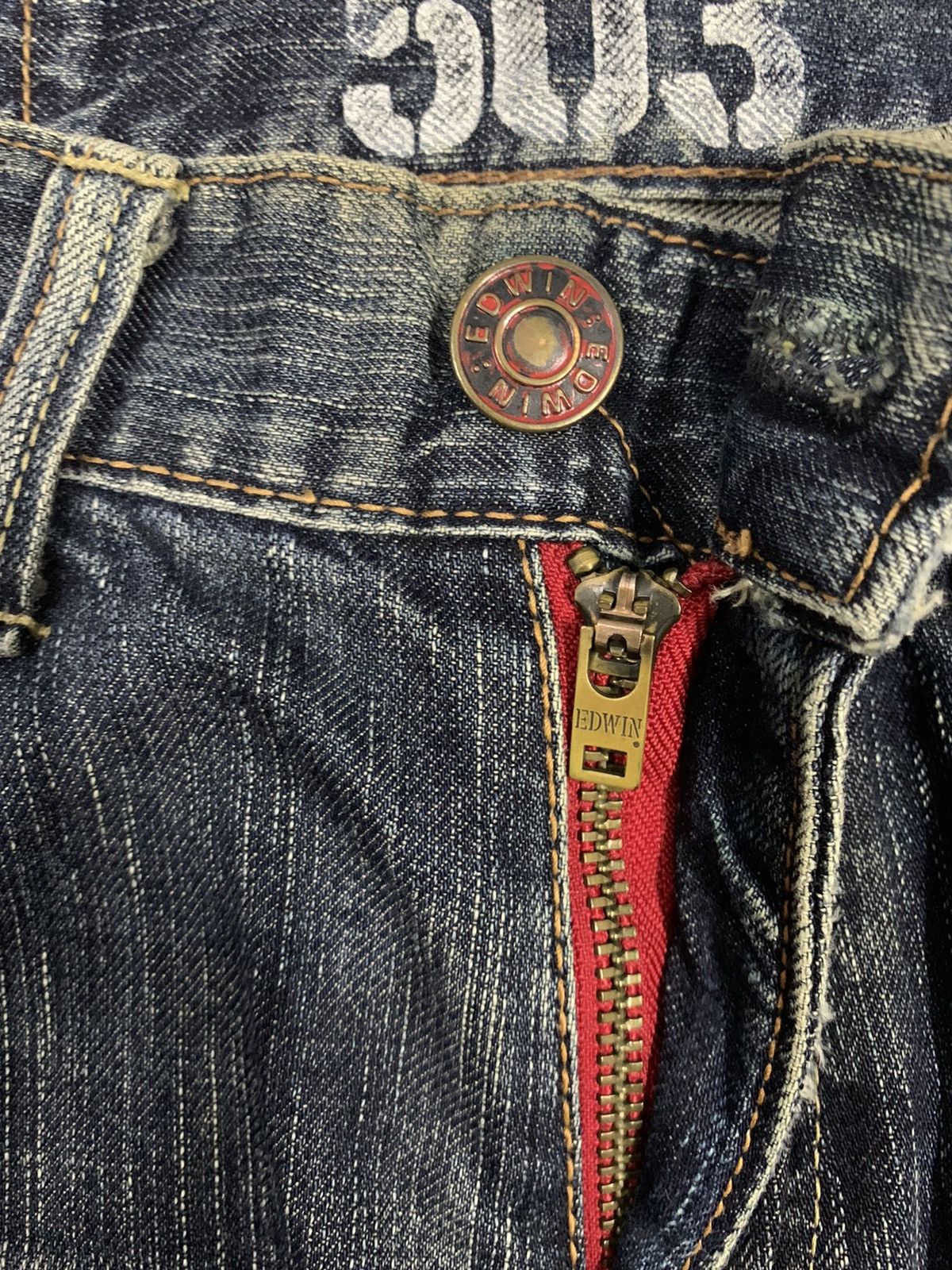 Edwin Vintage Edwin 503 BlueTrip Distressed Jeans Made in Japan Size US 31 - 4 Thumbnail