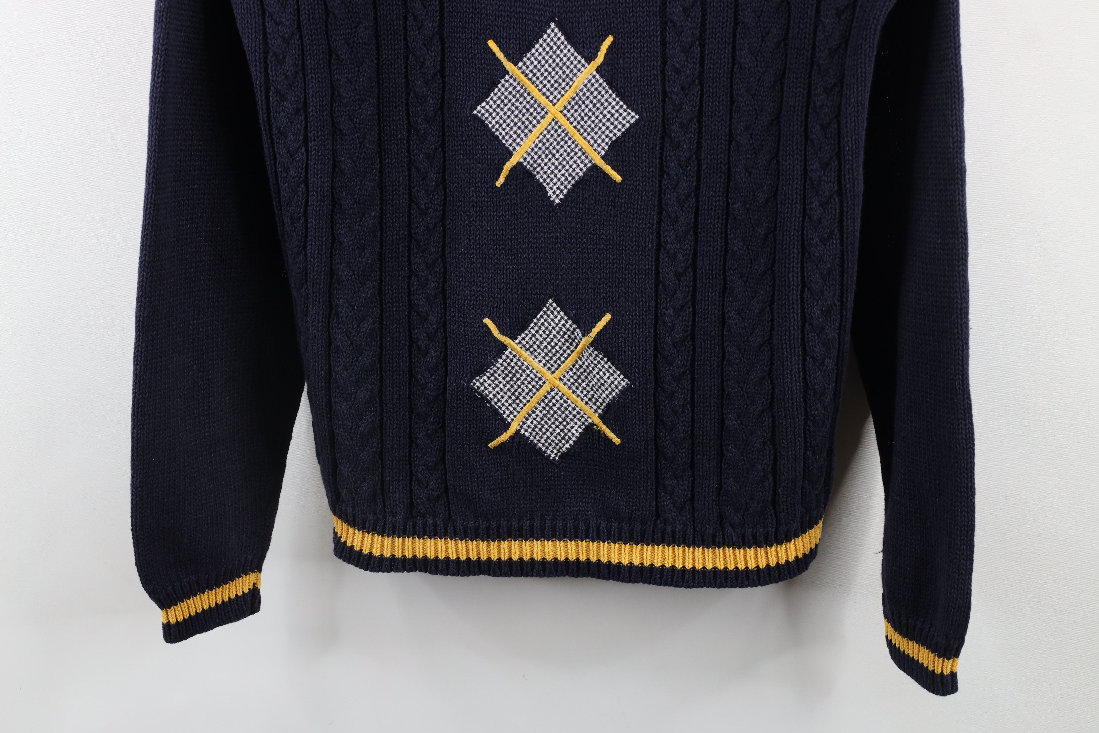 Vintage Vintage 90s Streetwear Diamond Ribbed Cable Knit Sweater Size S / US 4 / IT 40 - 3 Thumbnail
