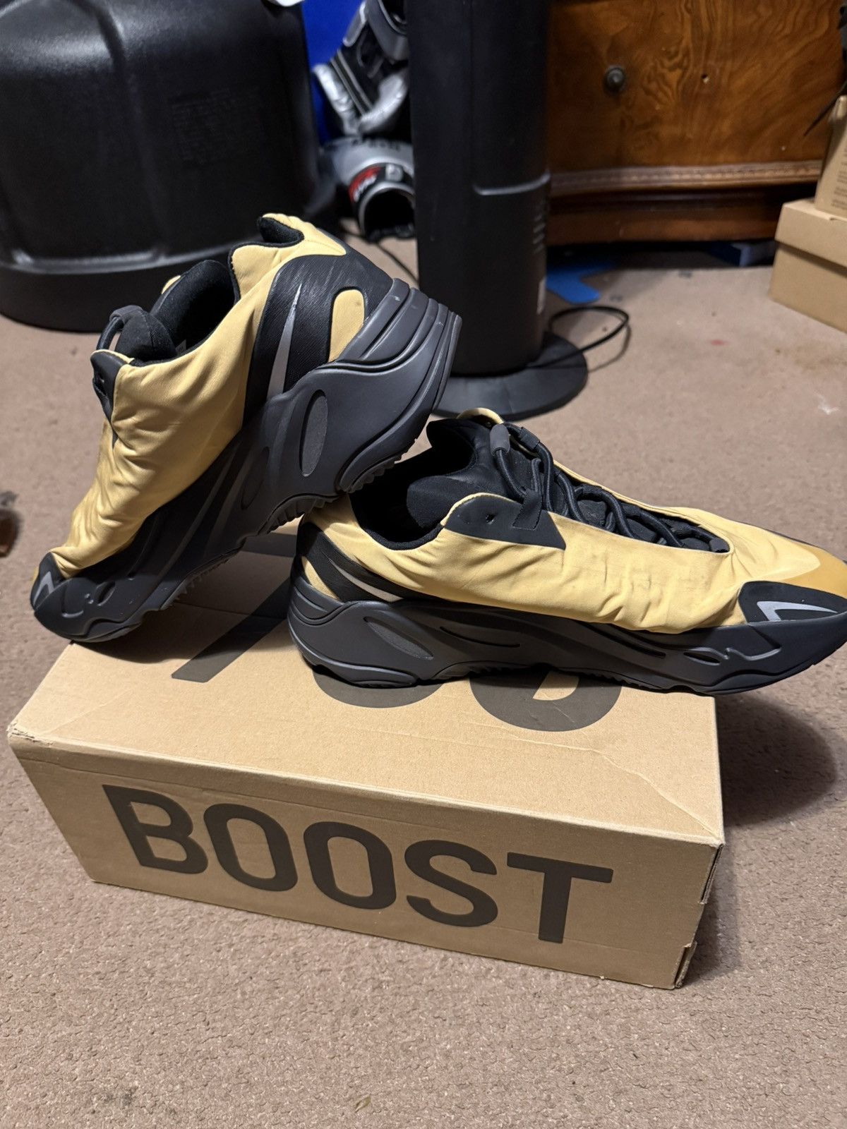 Adidas Yeezy 700 MNVN “Yellow Flux” Size US 12 / EU 45 - 4 Thumbnail
