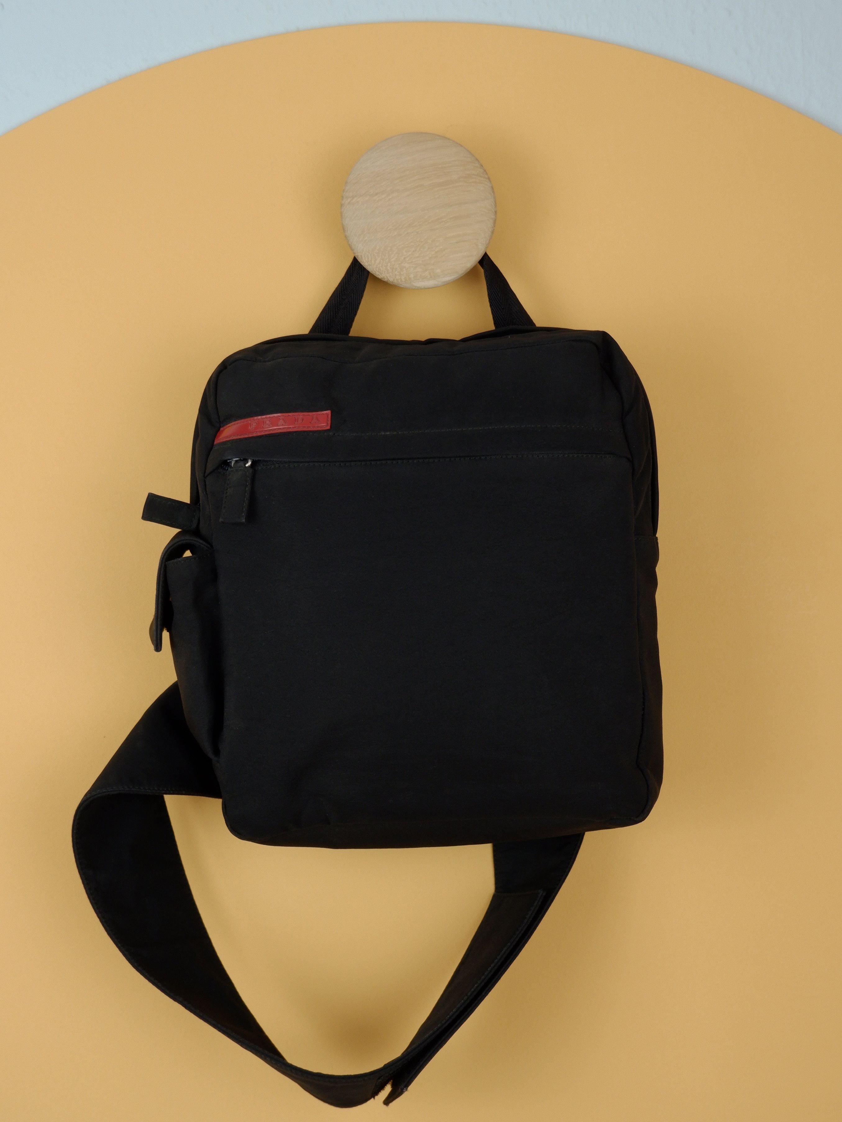 image of Best Price! Prada Linea Rossa Body Bag in Black, Men's