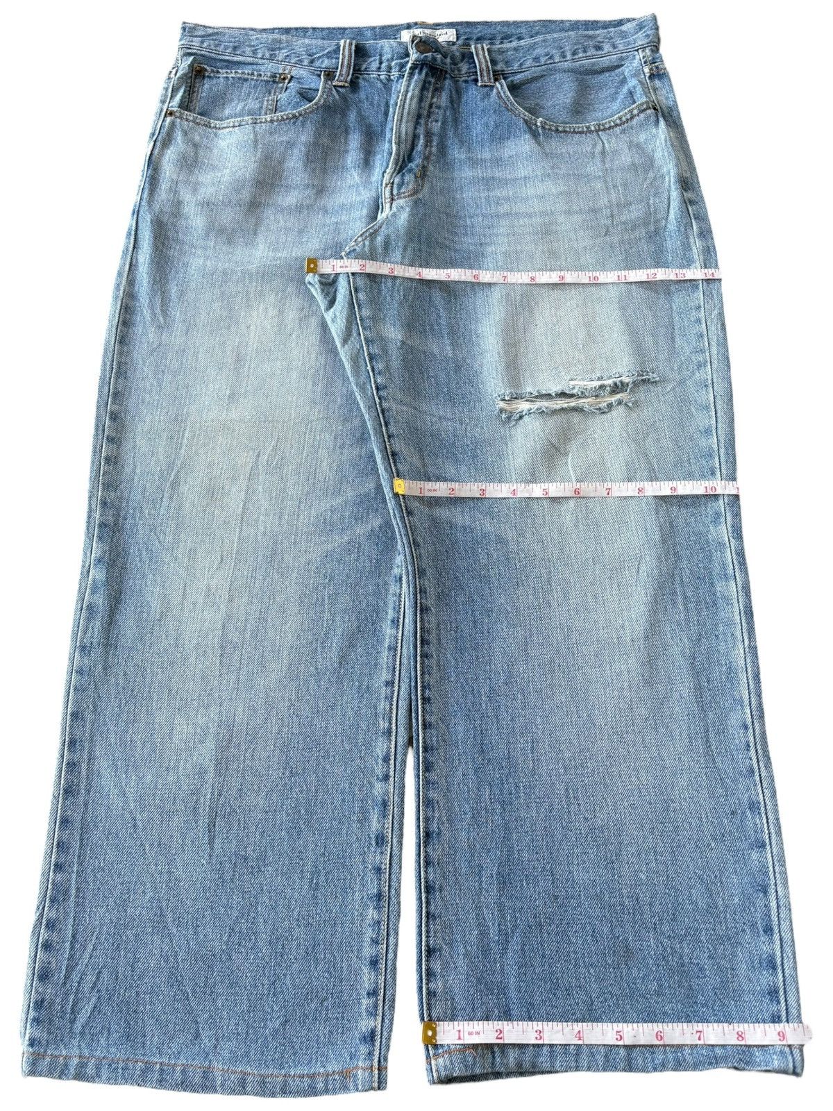 JNCO Vintage Japanese Brand Faded Wash Distress Baggy Jeans Size 38" / US 16 / IT 52 - 8 Thumbnail