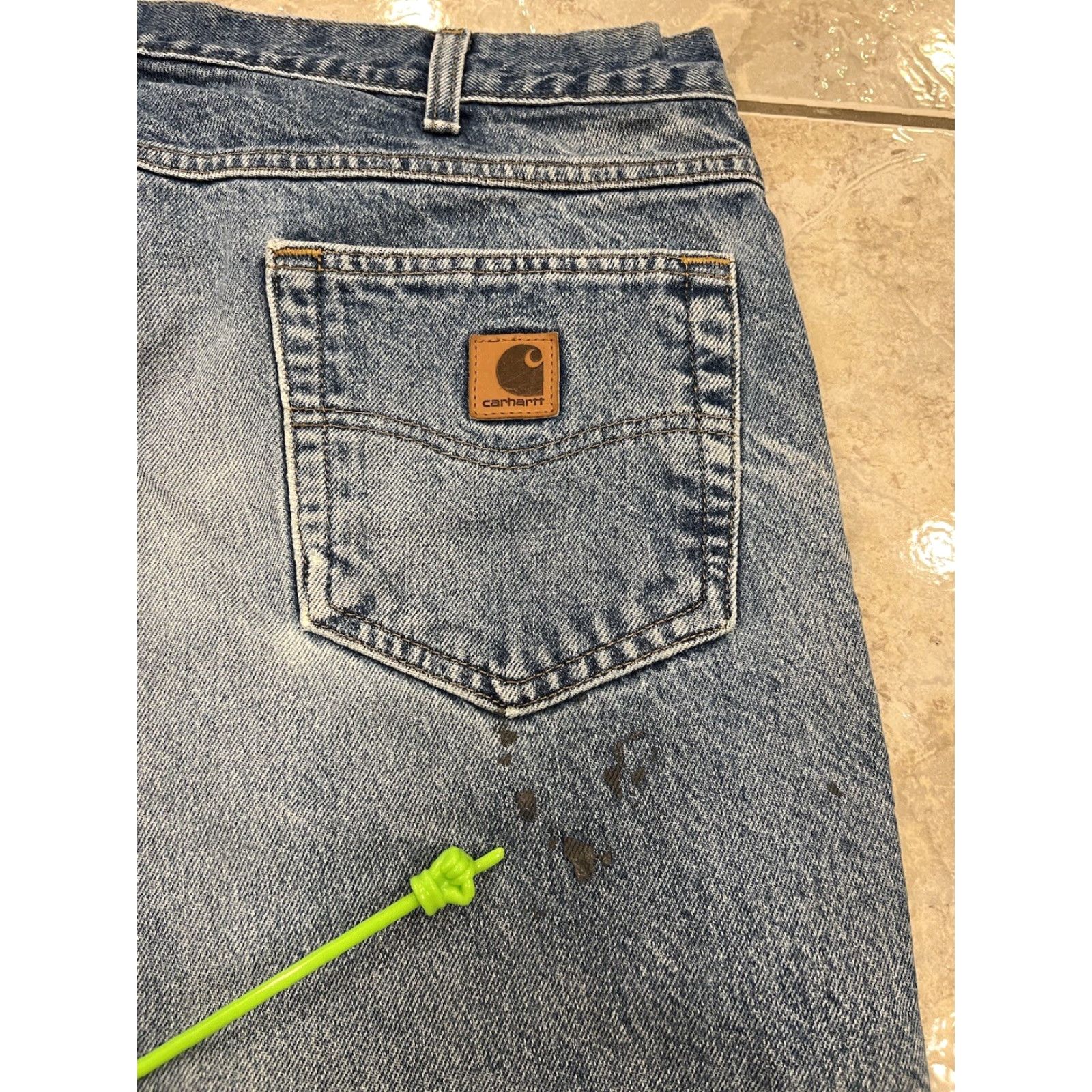 Carhartt Carhartt Jeans Men 40x28 B17 DST Relaxed Fit Denim Blue Distressed 5-Pocket Regular Size Type: Jeans Mens Regular Blue 40x28 Size US 40 / EU 56 - 5 Thumbnail