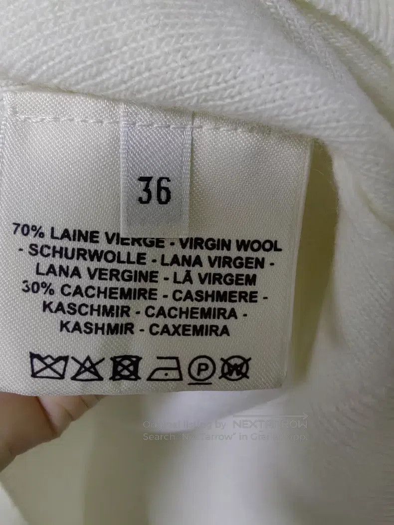 Hermes Hermes White Cashmere and Wool Round Neck Long-Sleeve Cash Size XS / US 0-2 / IT 36-38 - 8 Thumbnail