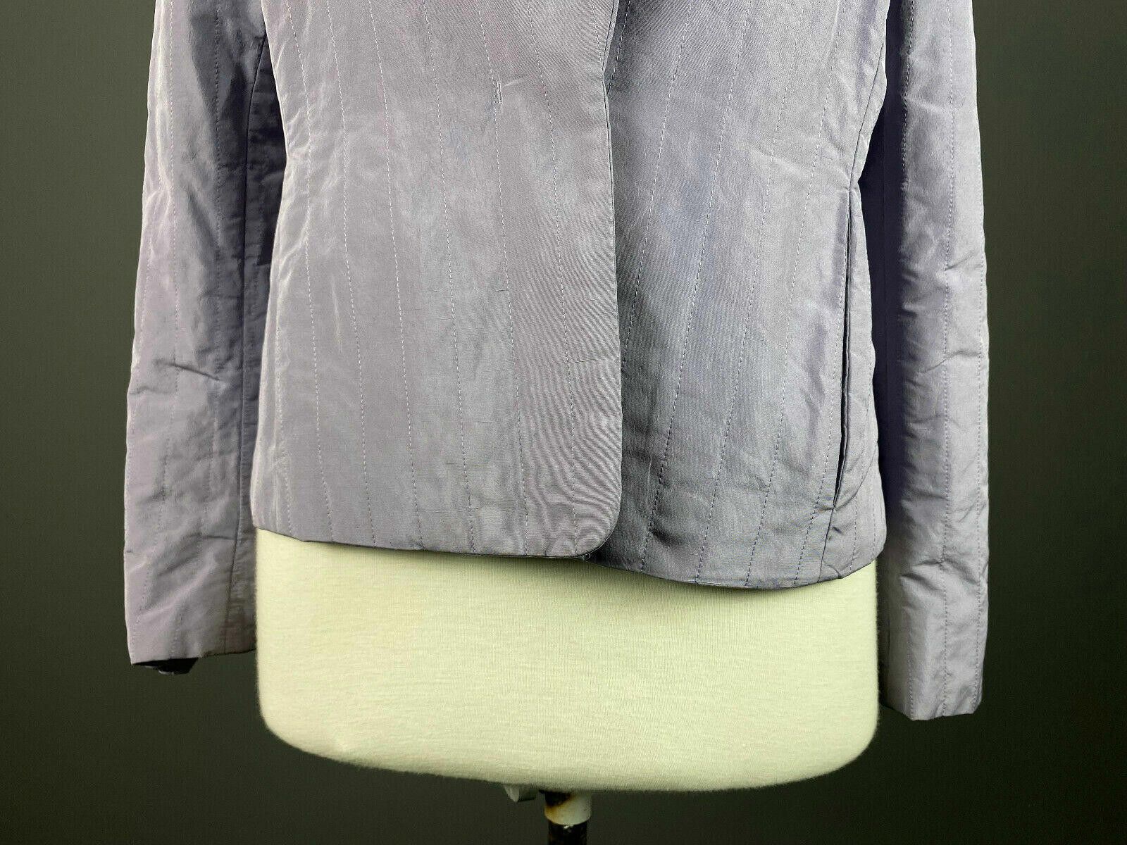 Designer Max Mara Purple Silk Blend Basic Jacket Size USA 8 Size M / US 6-8 / IT 42-44 - 3 Thumbnail