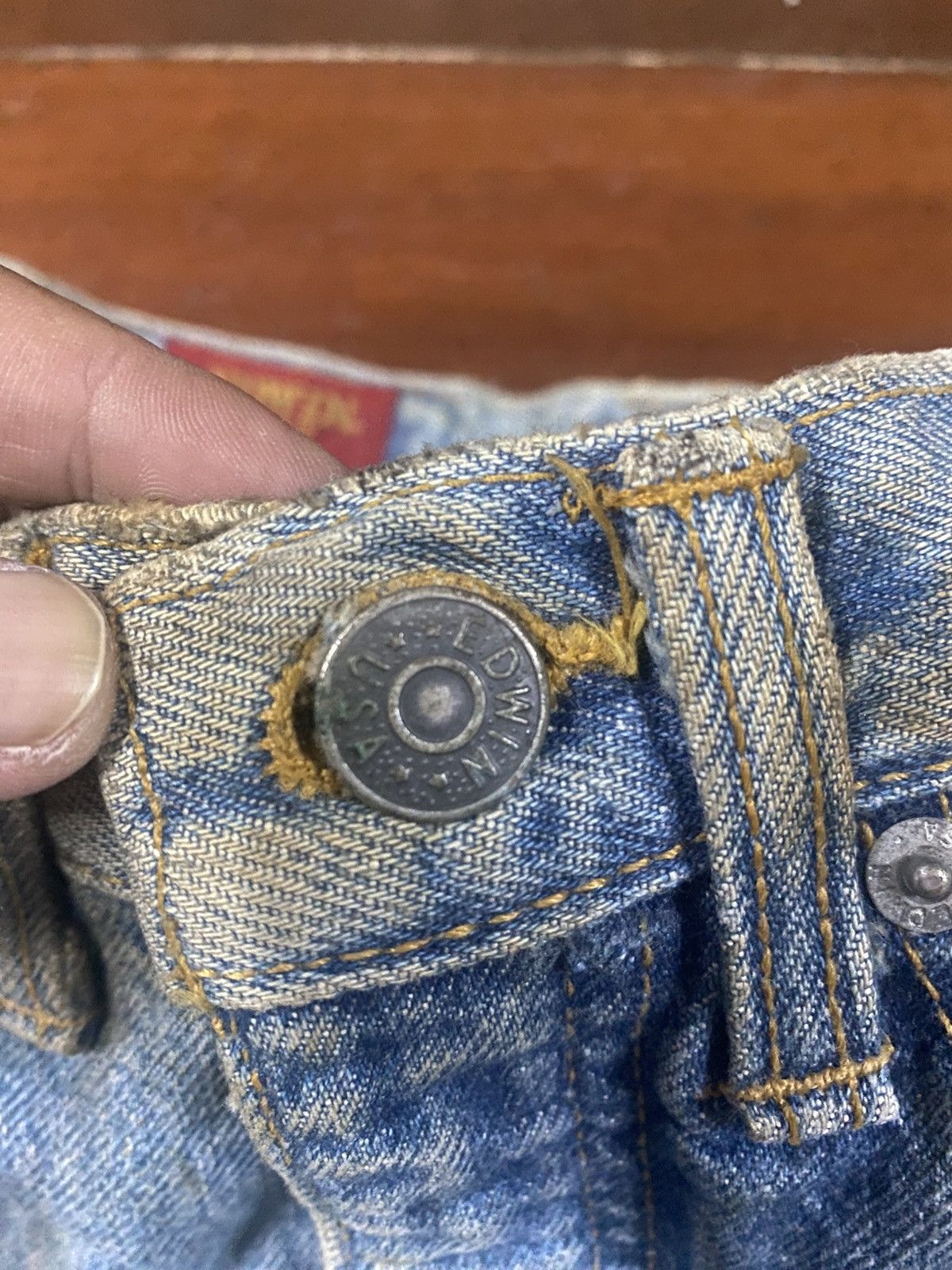 Edwin Vintage 80s Edwin made in USA Western baggy cropped Jeans Size US 27 - 6 Thumbnail