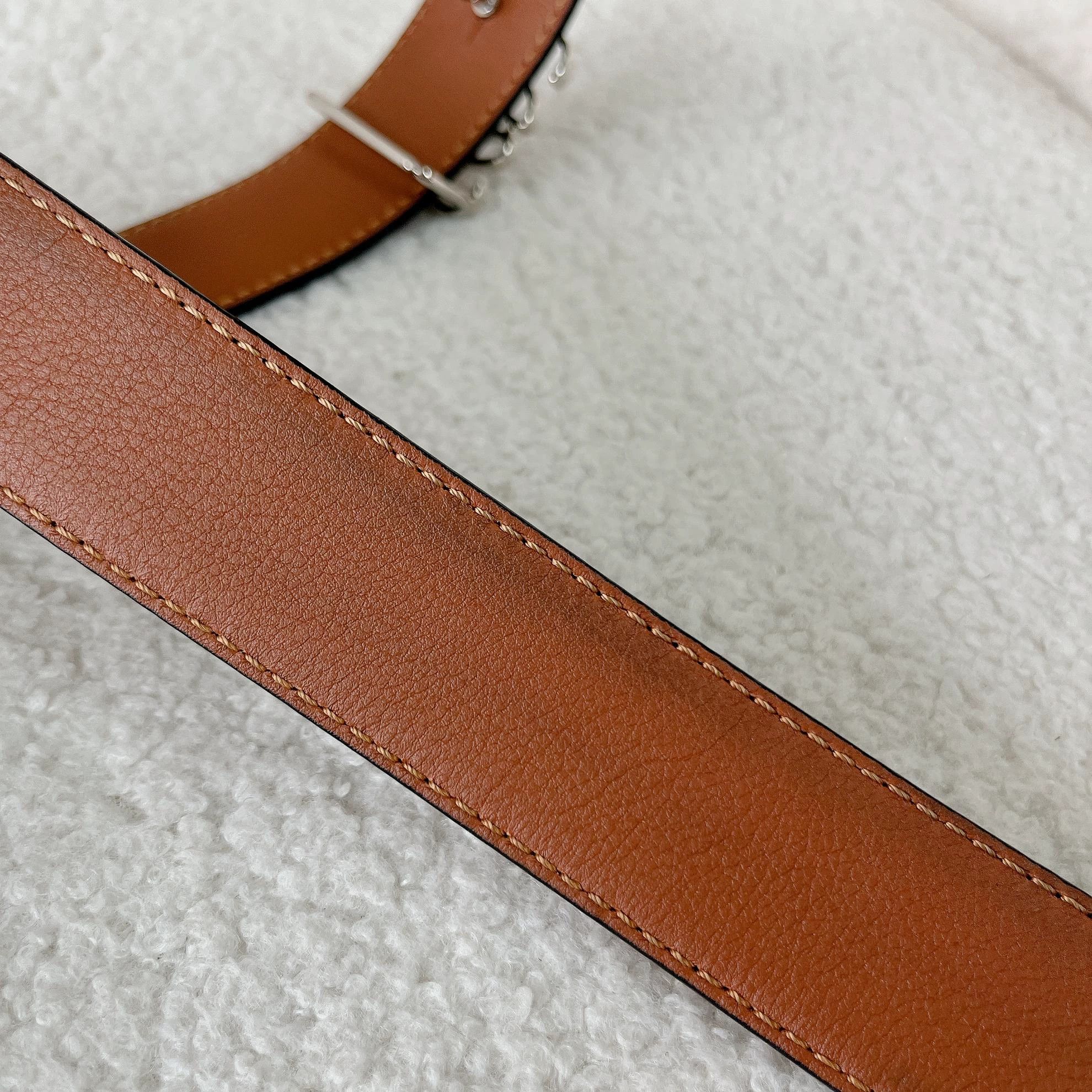 Loewe Loewe Black & Brown Two-Tone Logo Belt 7874 Size ONE SIZE - 5 Thumbnail