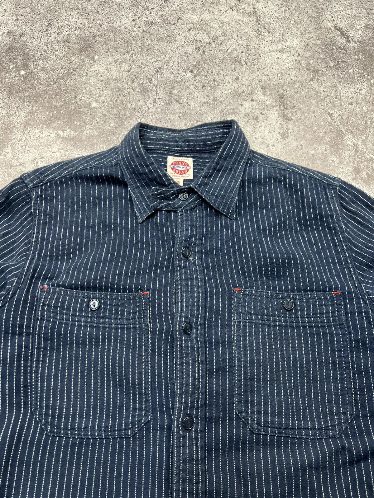 Edwin Vintage Edwin Blue Indigo Labour Workwear Docker Shirt Size US S / EU 44-46 / 1 - 3 Thumbnail