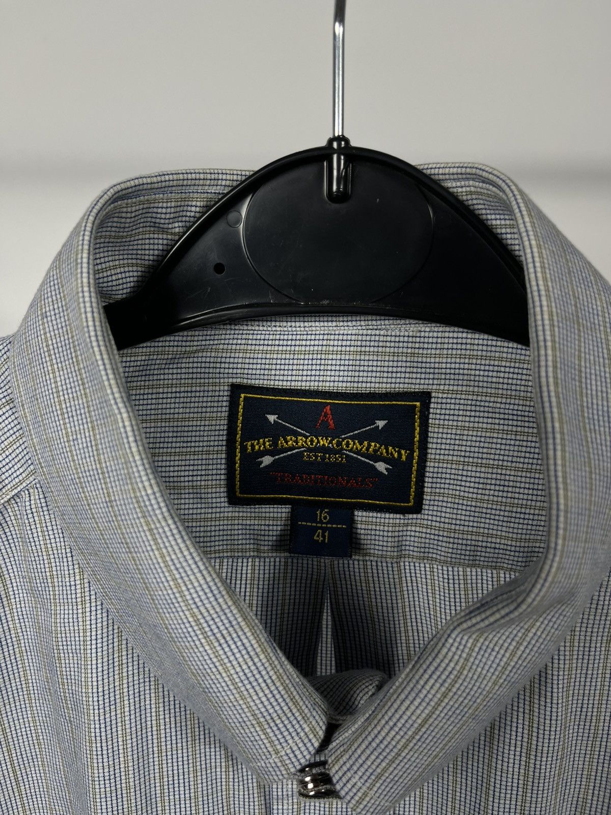 Arrow Arrow Company Men’s 100% Cotton Button Checked Shirt 16/41 Size US XL / EU 56 / 4 - 4 Thumbnail