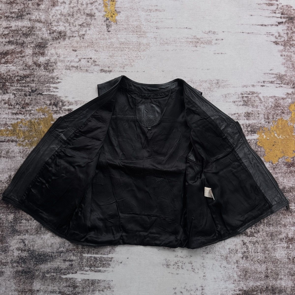 Playboy VINTAGE PLAYBOY TACTICAL LEATHER VEST JACKET BIKERS RARE 90s Size 40R - 8 Thumbnail