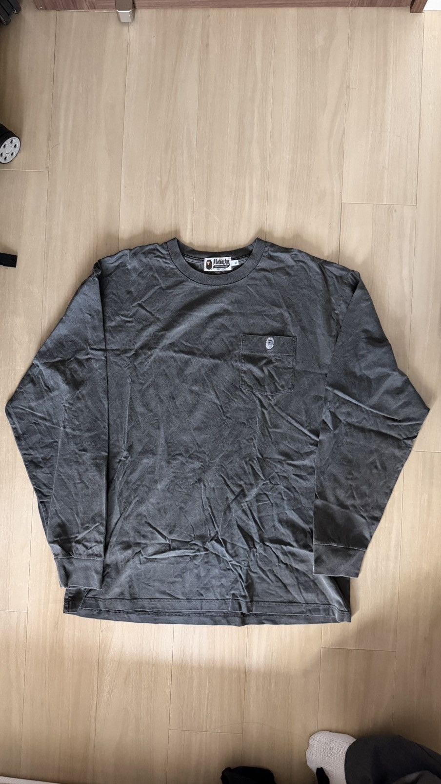 Bape Overdye One Point Pocket Relaxed Fit Tee Black Size US XL / EU 56 / 4 - 1 Thumbnail