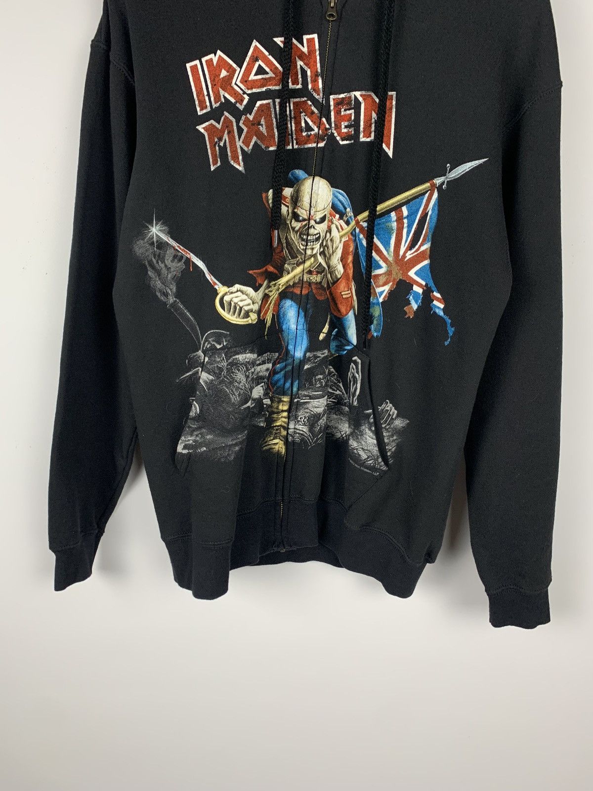 Band Tees Vintage Iron Maiden Rock Band Zip Up Hoodie Y2K Skulls Black Size US M / EU 48-50 / 2 - 3 Thumbnail