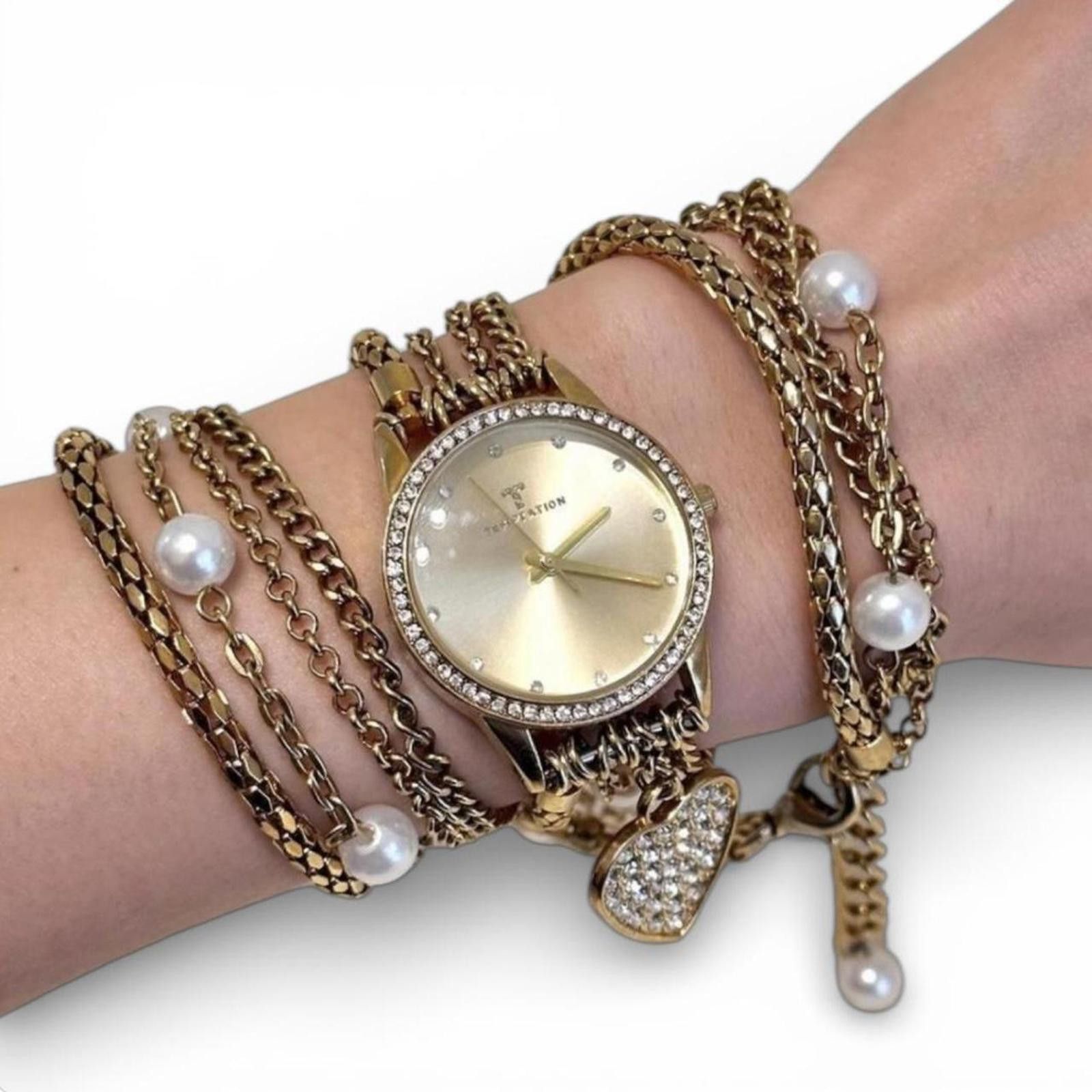 Other Unique pearl and rhinestone boho whimsy gold jewelery watch Size ONE SIZE - 1 Thumbnail