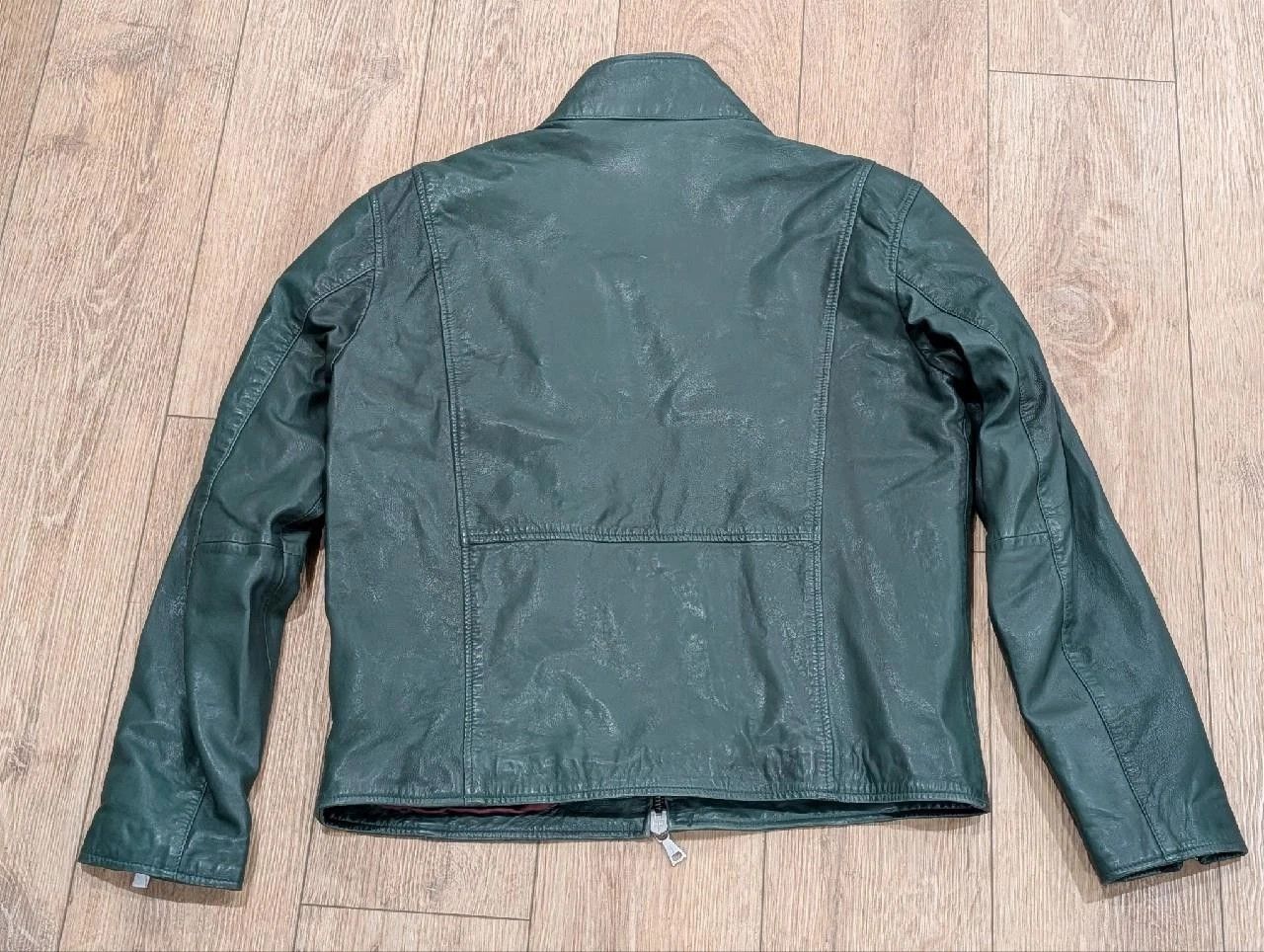 John Varvatos John Varvatos Racer Leather Zip Up Jacket Seaweed 50 US 40 Size US M / EU 48-50 / 2 - 5 Thumbnail