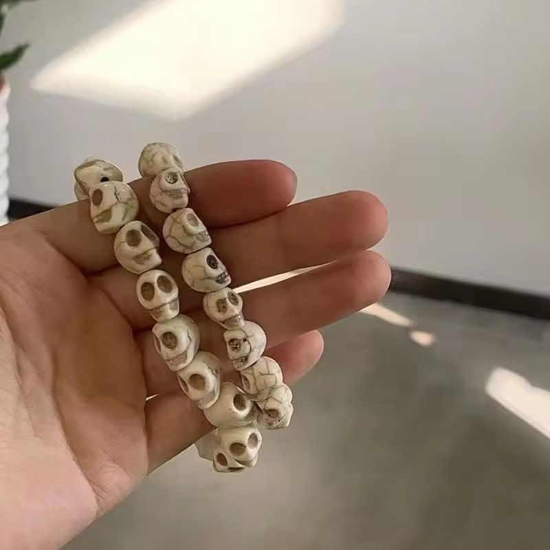 Vintage 17 cmSkeleton Beaded Bracelet White Size ONE SIZE - 1 Thumbnail
