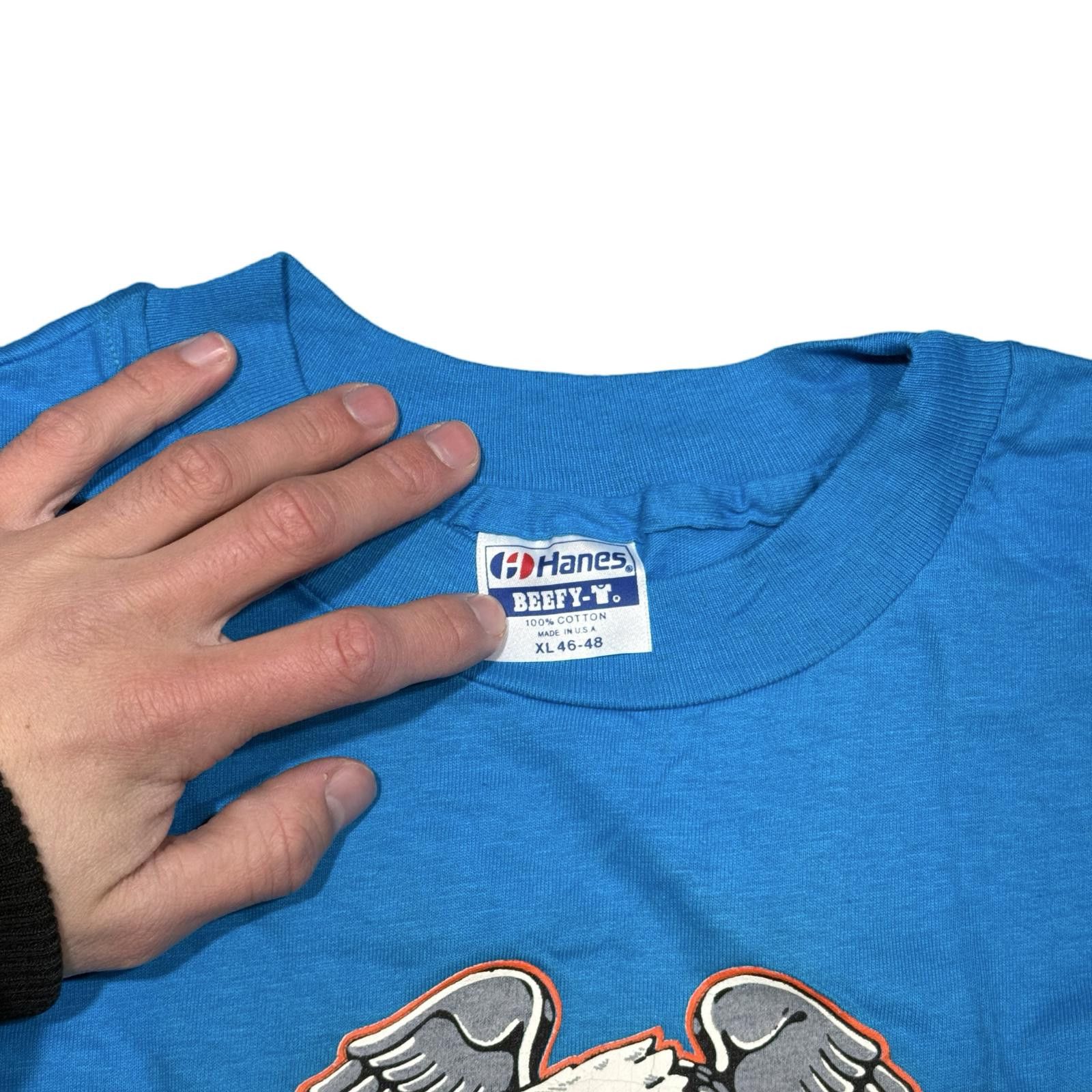 Harley Davidson Vintage Harley-Davidson Racing Milwaukee 80s Blue T-Shirt Size US XL / EU 56 / 4 - 6 Thumbnail