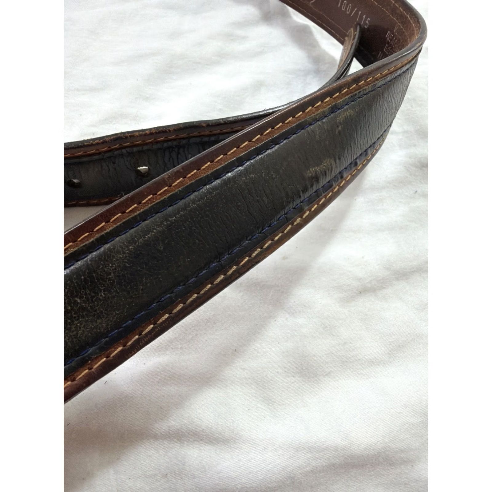 Vintage VINTAGE Unbranded Belt Leather Brown 36 Men Casual Accessory Belt Mens 36 Brown Leather Vintage Fashion 90s Size 36 - 4 Thumbnail