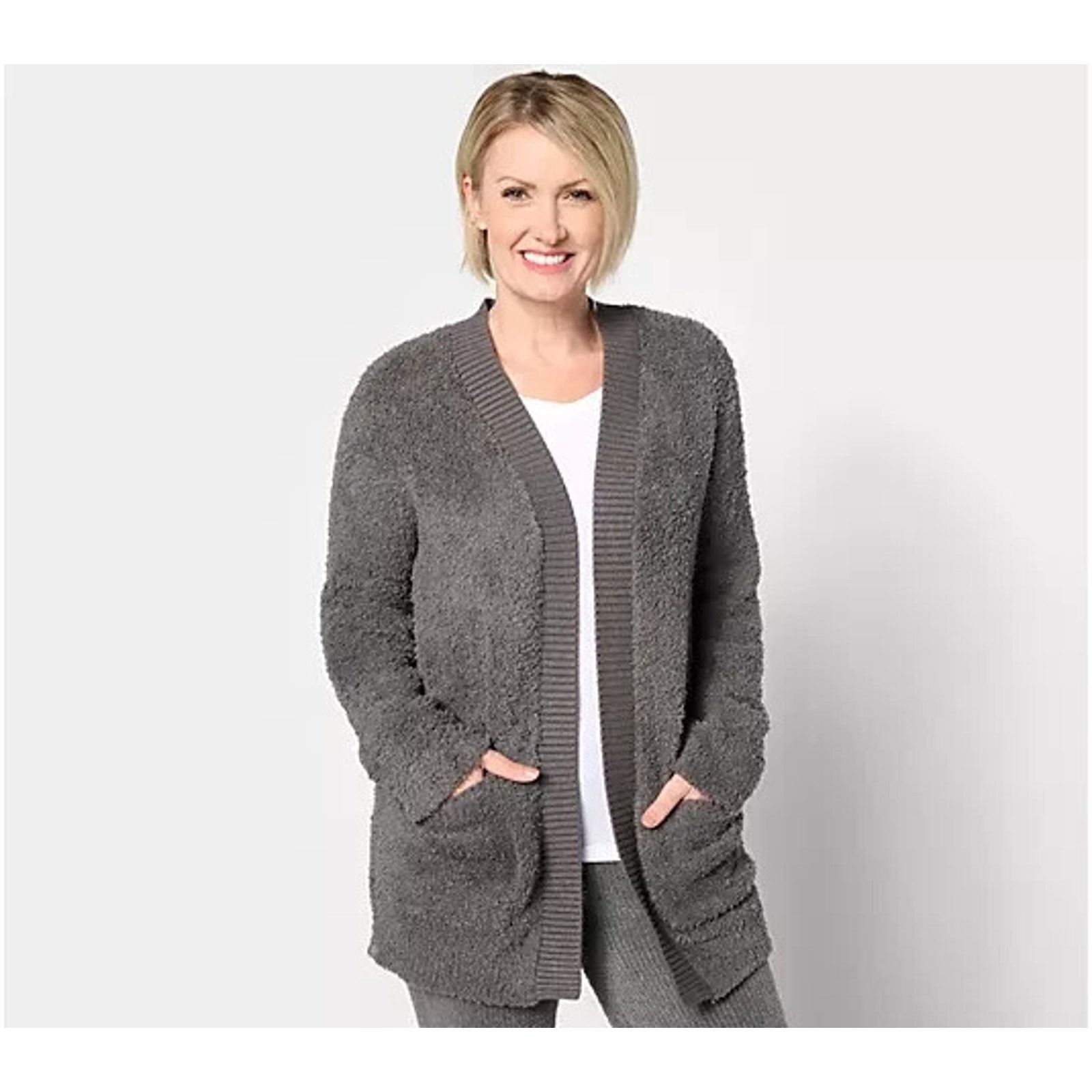 & Other Stories Barefoot Dreams CozyChic Ribbed Knit Trim Cardig XL A615050 Size XL / US 12-14 / IT 48-50 - 1 Preview