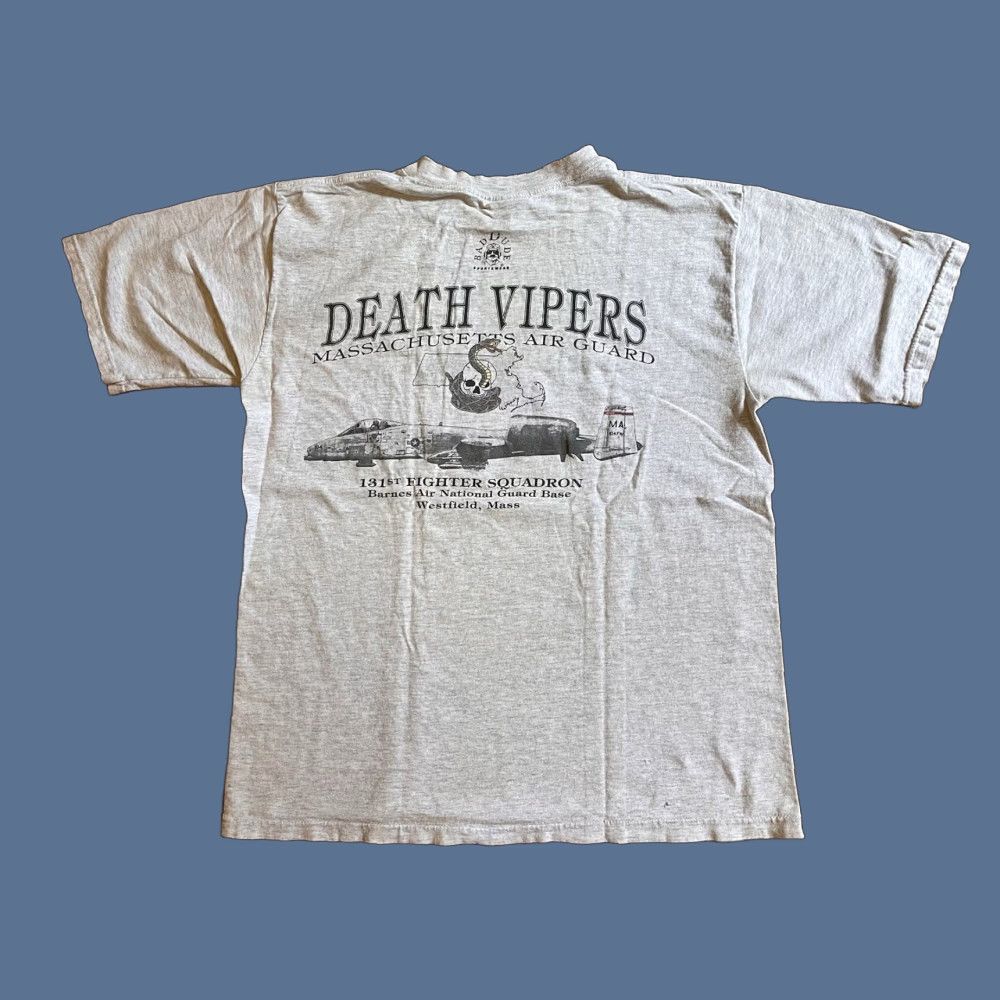Vintage VINTAGE All Sport Death Vipers 131st Fighting Squadron Shirt Men’s Large Grey Distressed Size US L / EU 52-54 / 3 - 1 Thumbnail