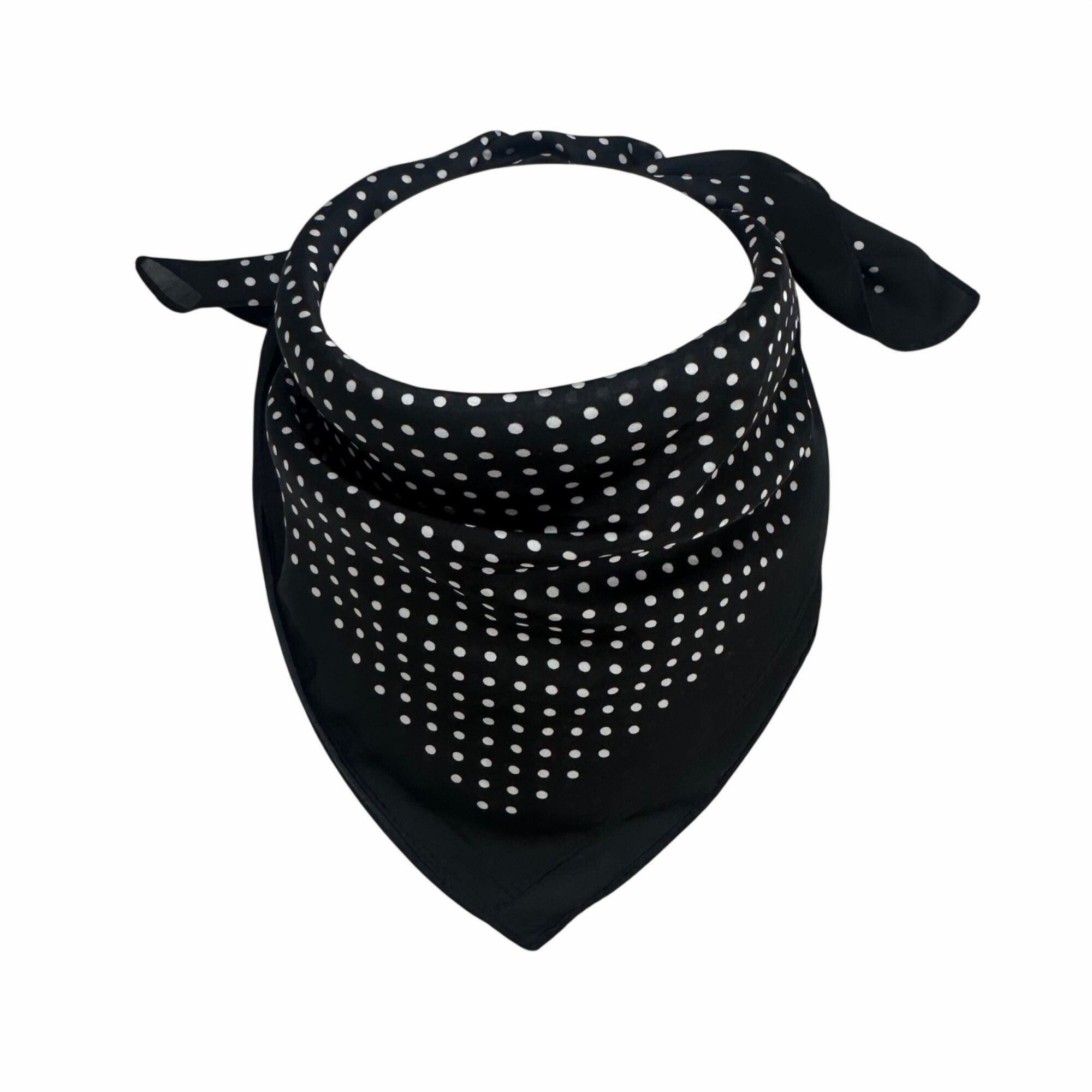 Other ✨Luxury Elegant Silky Soft Scarf Black White Polka Dot Squar Size ONE SIZE - 3 Thumbnail
