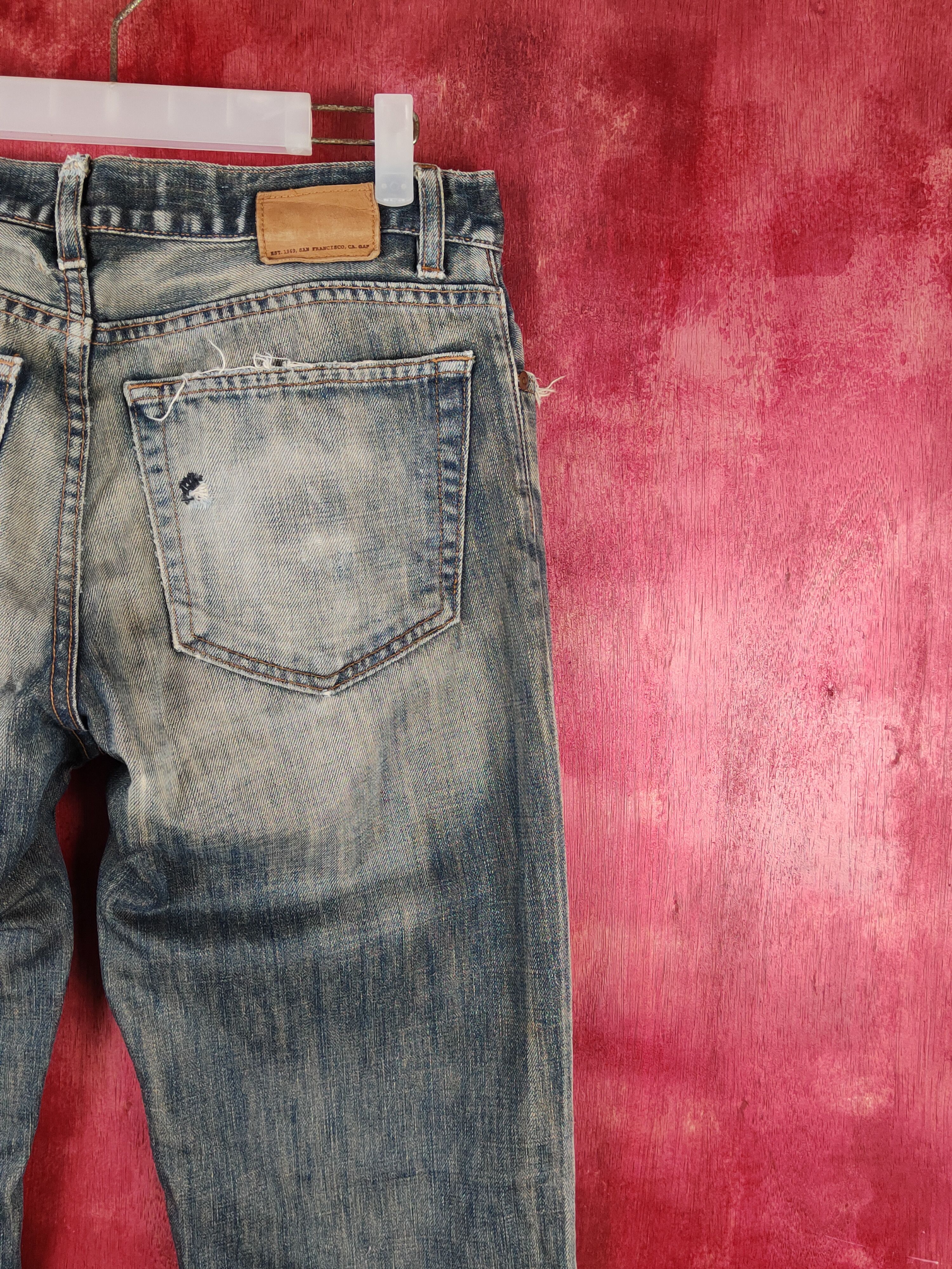 Gap Gap Dark Olive Faded Distressed Ripped Jeans #S2206/7 Size US 32 / EU 48 - 11 Thumbnail