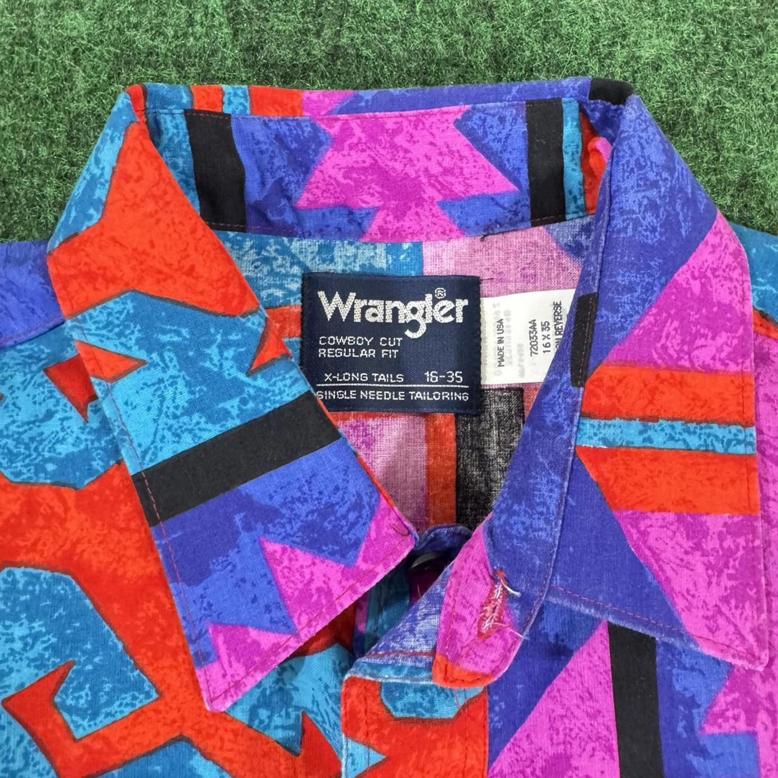 Wrangler Vintage 80’s Wrangler Retro Western Brushpopper Aztec Large Size US XL / EU 56 / 4 - 1 Thumbnail
