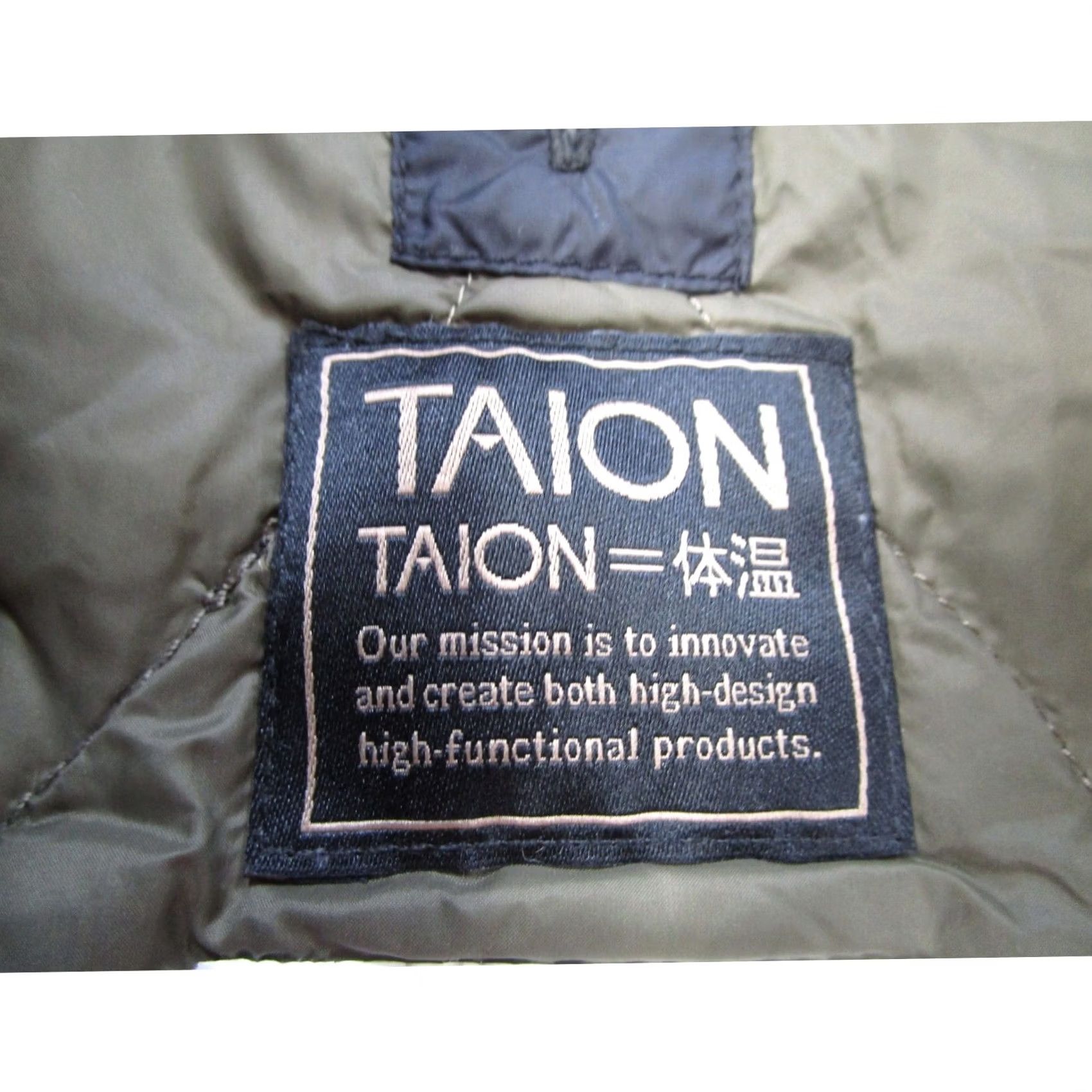 Taion Jacket L Black Hi Neck Zip Quilted Down Puffer Taion-102alszml-1 Mens, Men's — image 3 of 6