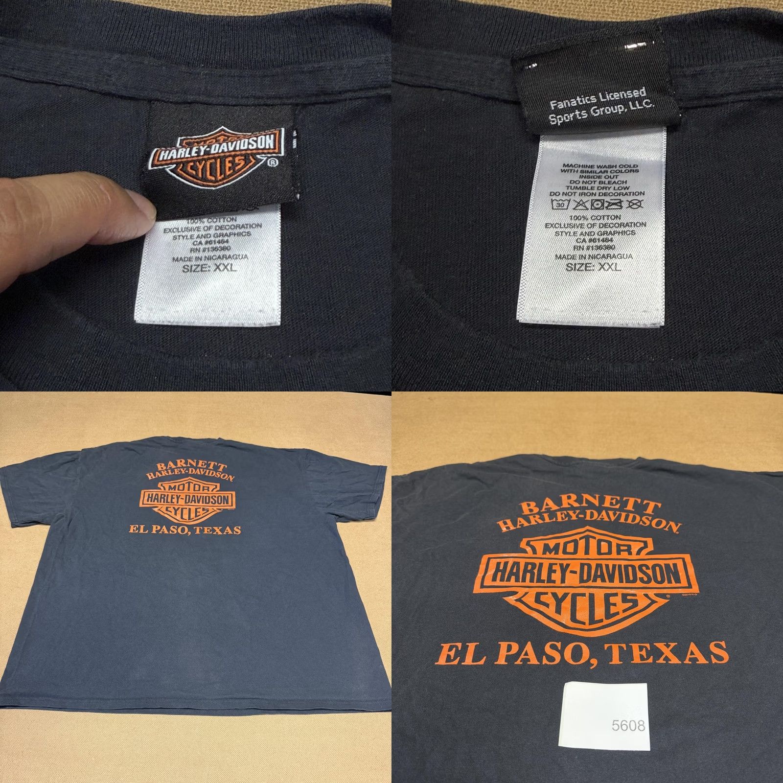 Harley Davidson Harley-Davidson Shirt Mens 2XL Gray Pocket Barnett El Paso Texas Motorcycle Tee Size US XXL / EU 58 / 5 - 8 Thumbnail