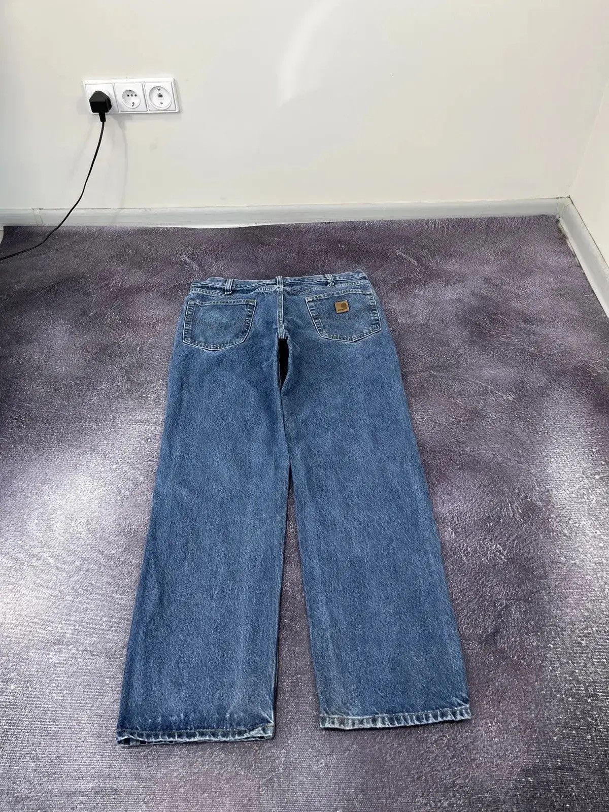 Carhartt Vintage 90s Carhartt Blue Work Denim Hype Baggy Jeans Size US 36 / EU 52 - 2 Thumbnail