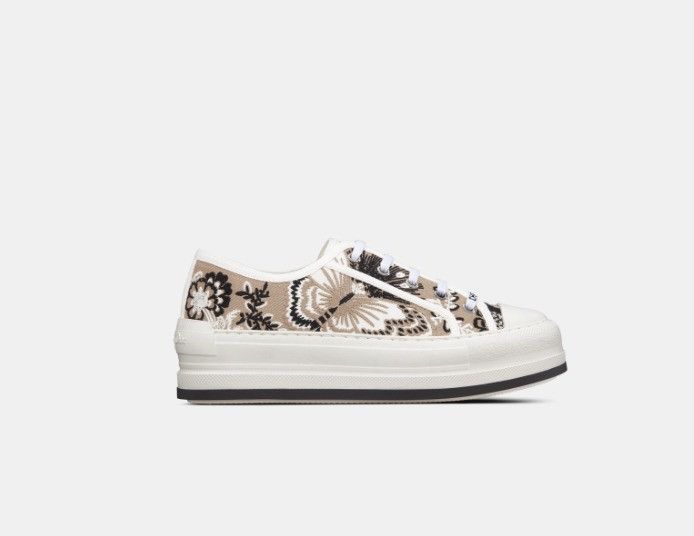 Dior o1w1db11225 KCK38 Platform Low-Top Sneakers Beige Multicolor Size US 7 / IT 37 - 1 Thumbnail
