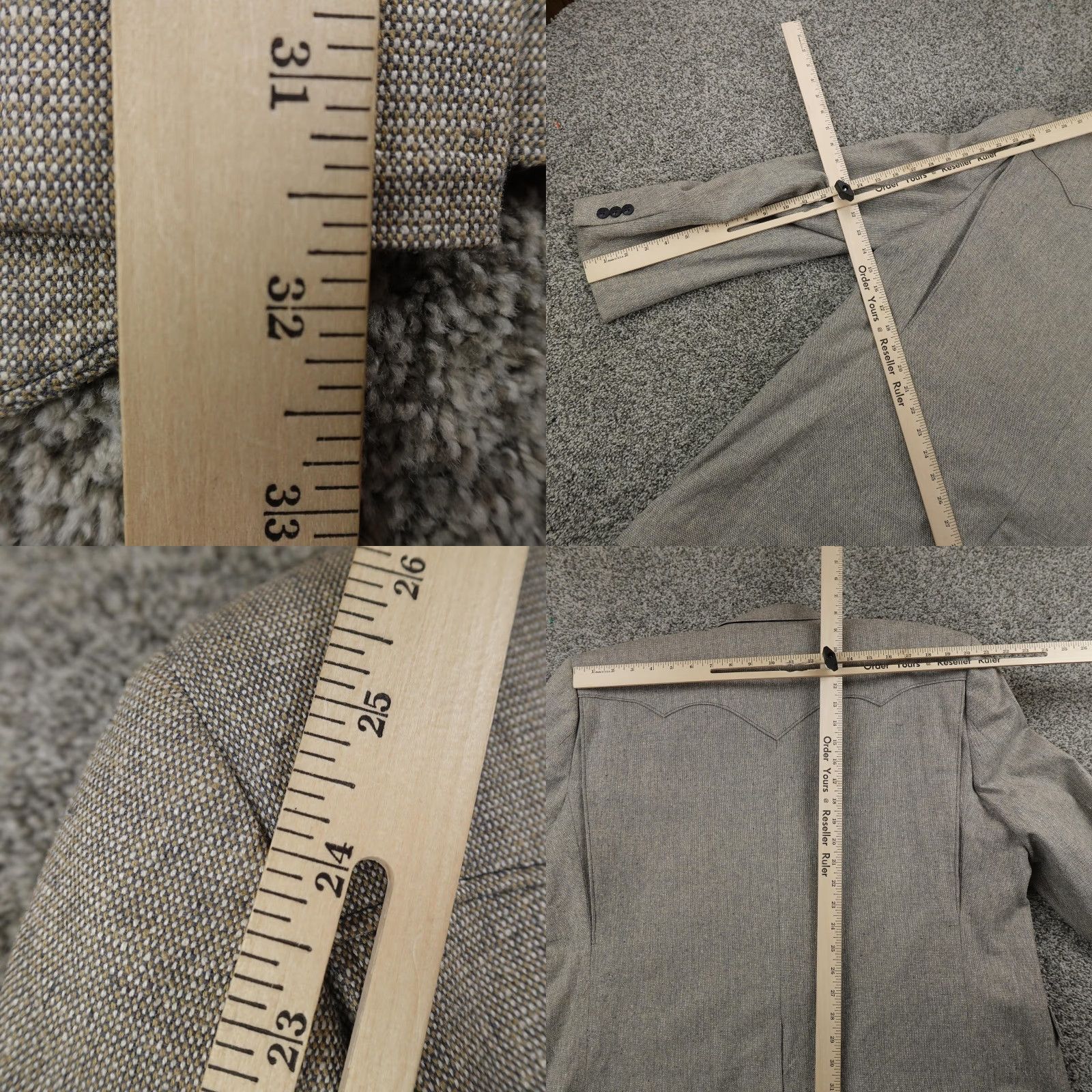 Vintage VINTAGE Circle S Suit 2 Piece Mens Gray Silk Western Jacket Trouser Pants 50L 32X33 Big & Tall Size 50R - 8 Thumbnail