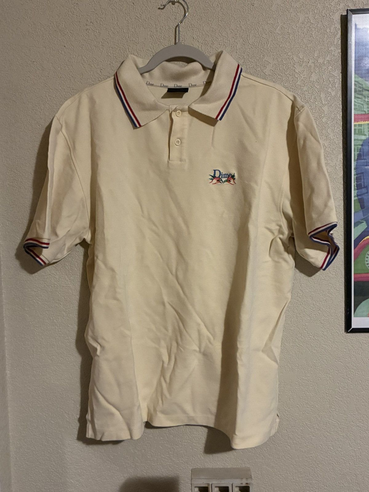 Dime Dime Grass Cream Polo Shirt Size US XL / EU 56 / 4 - 1 Thumbnail