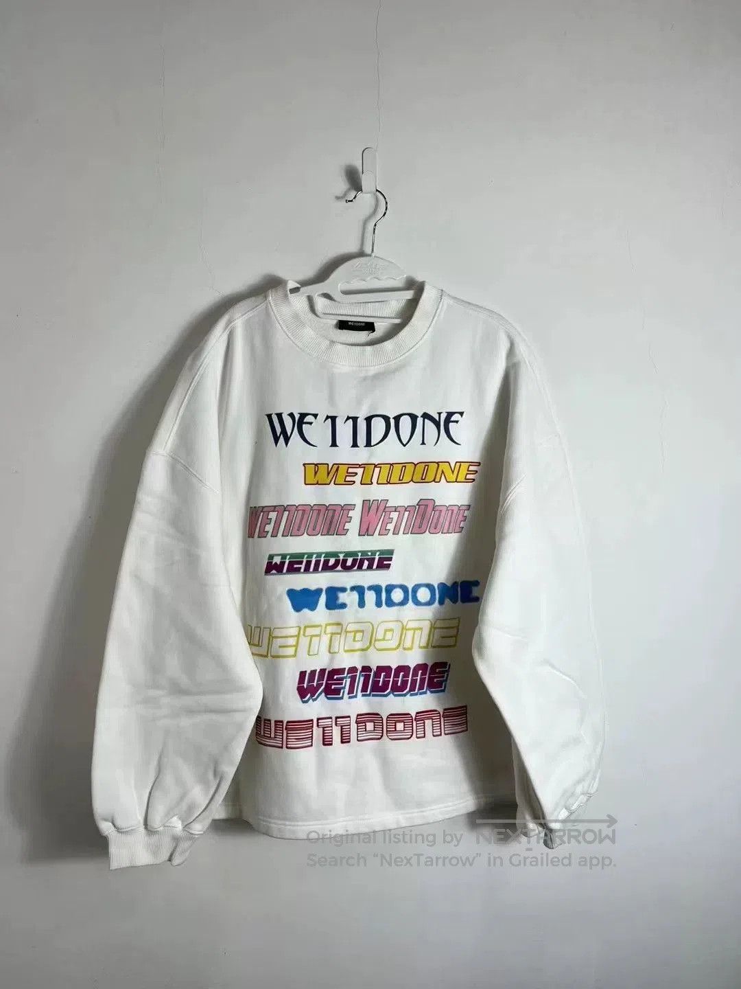 WE11DONE We11done Logo Sweatshirt in White. Size US M / EU 48-50 / 2 - 1 Thumbnail
