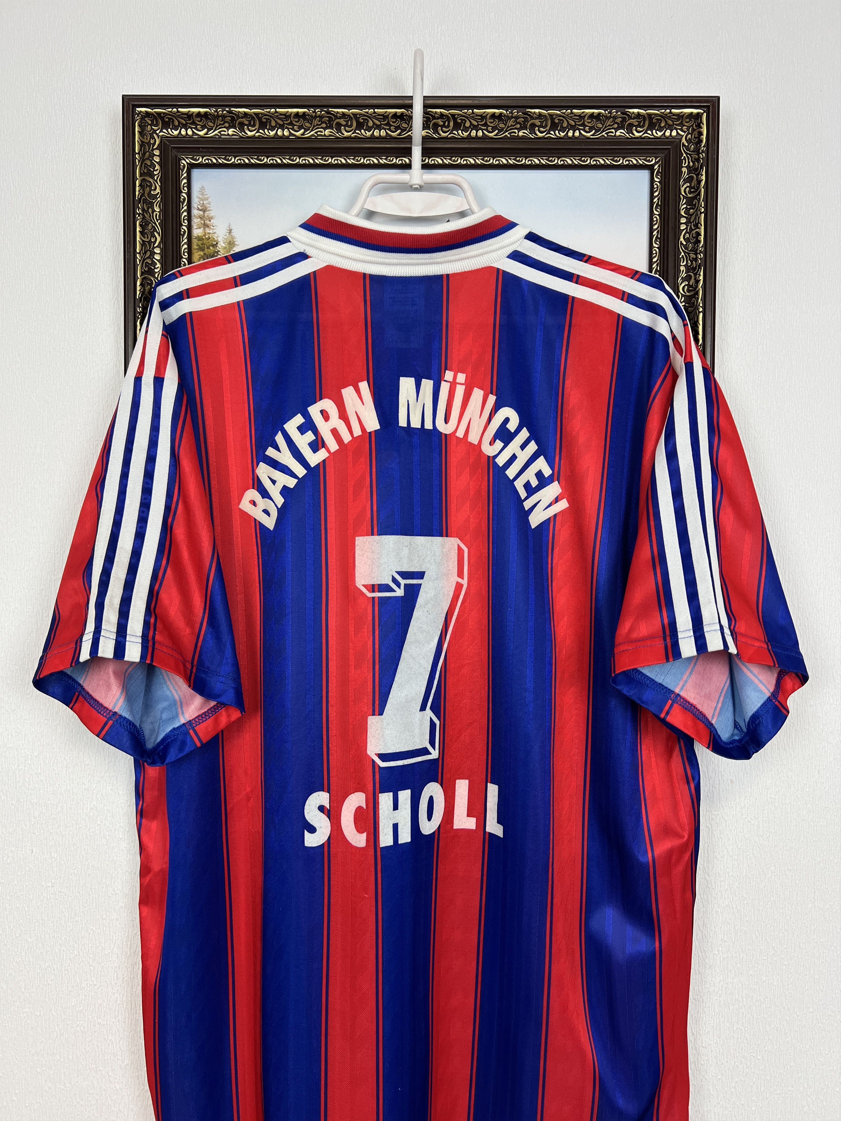 Adidas Bayern Munich Home football shirt 1995 #7 Scholl Adidas Size US XL / EU 56 / 4 - 10 Thumbnail