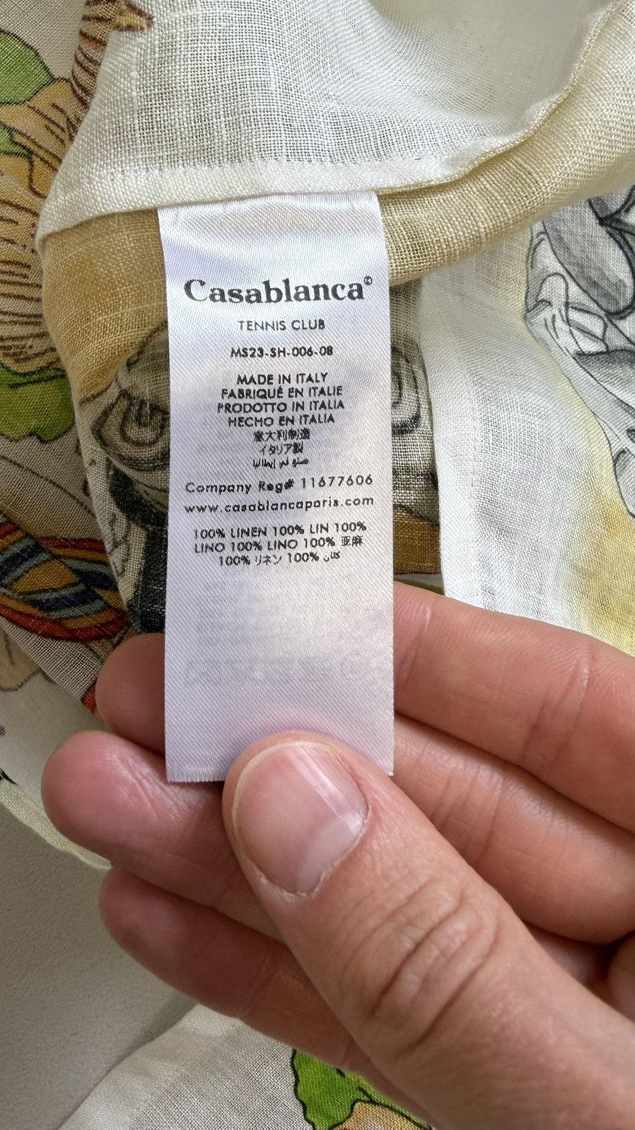Casablanca ‘Spirit Lake’ Patterned White Linen Shirt Size US S / EU 44-46 / 1 - 9 Thumbnail