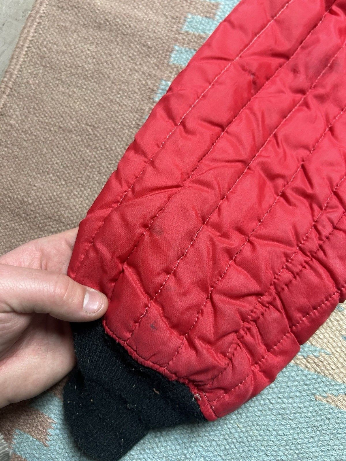 Vintage Vtg 60s quilted bomber jacket waffle knit thermal zip large Size US L / EU 52-54 / 3 - 9 Thumbnail