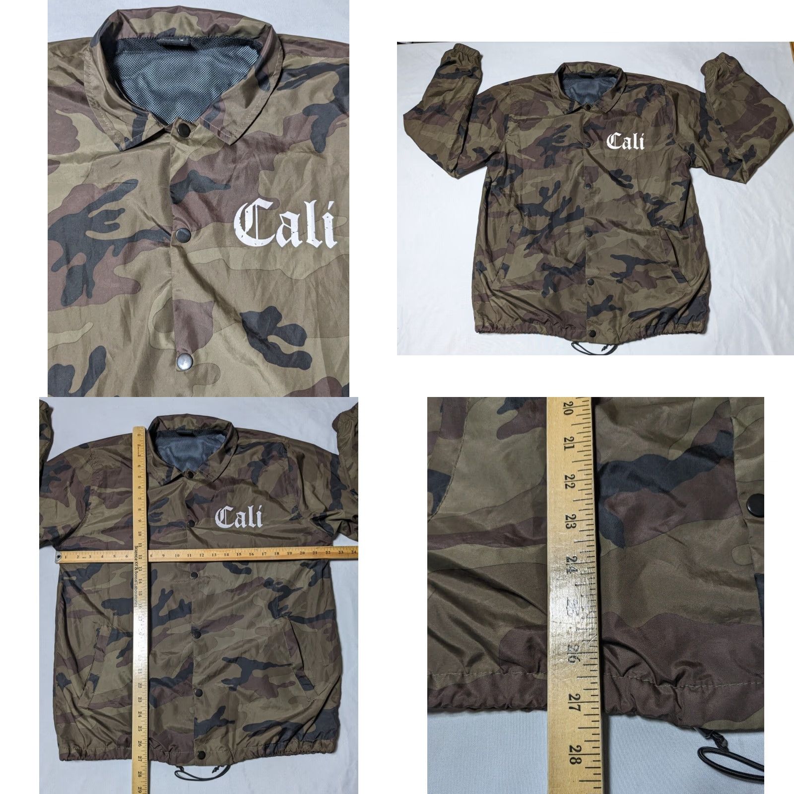 Vintage Molokai Surf Co. CALI Men M Camouflage Lined Windbreaker Jacket Snap Button Size US M / EU 48-50 / 2 - 8 Thumbnail