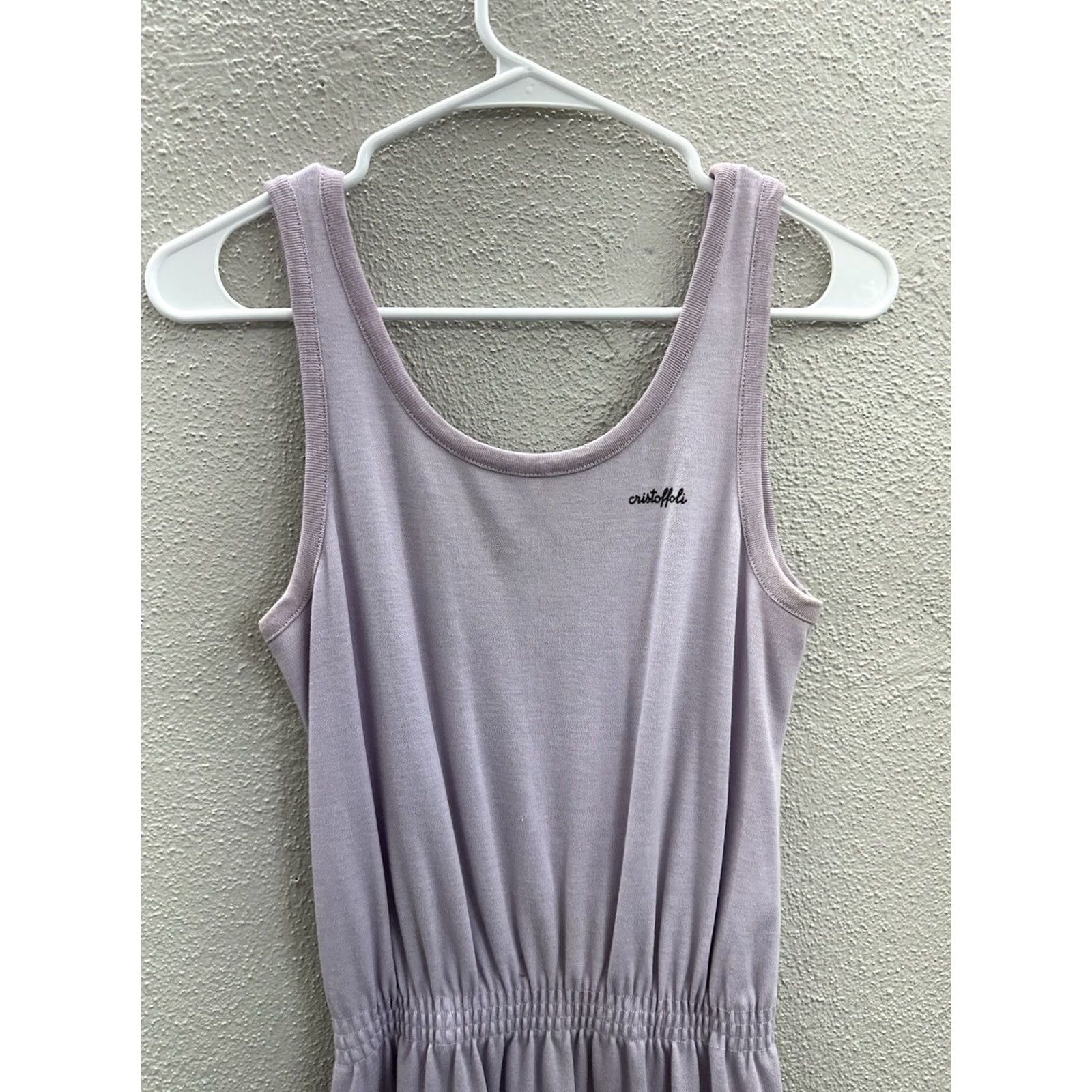 Vintage Womens Dress Purple Tank Dress Vintage 80s 90s Cristoffoli EUR 46 Sleeveless Collarless Knee Length Casual Workwear Travel Shirts Womens Size L / US 10 / IT 46 - 2 Thumbnail