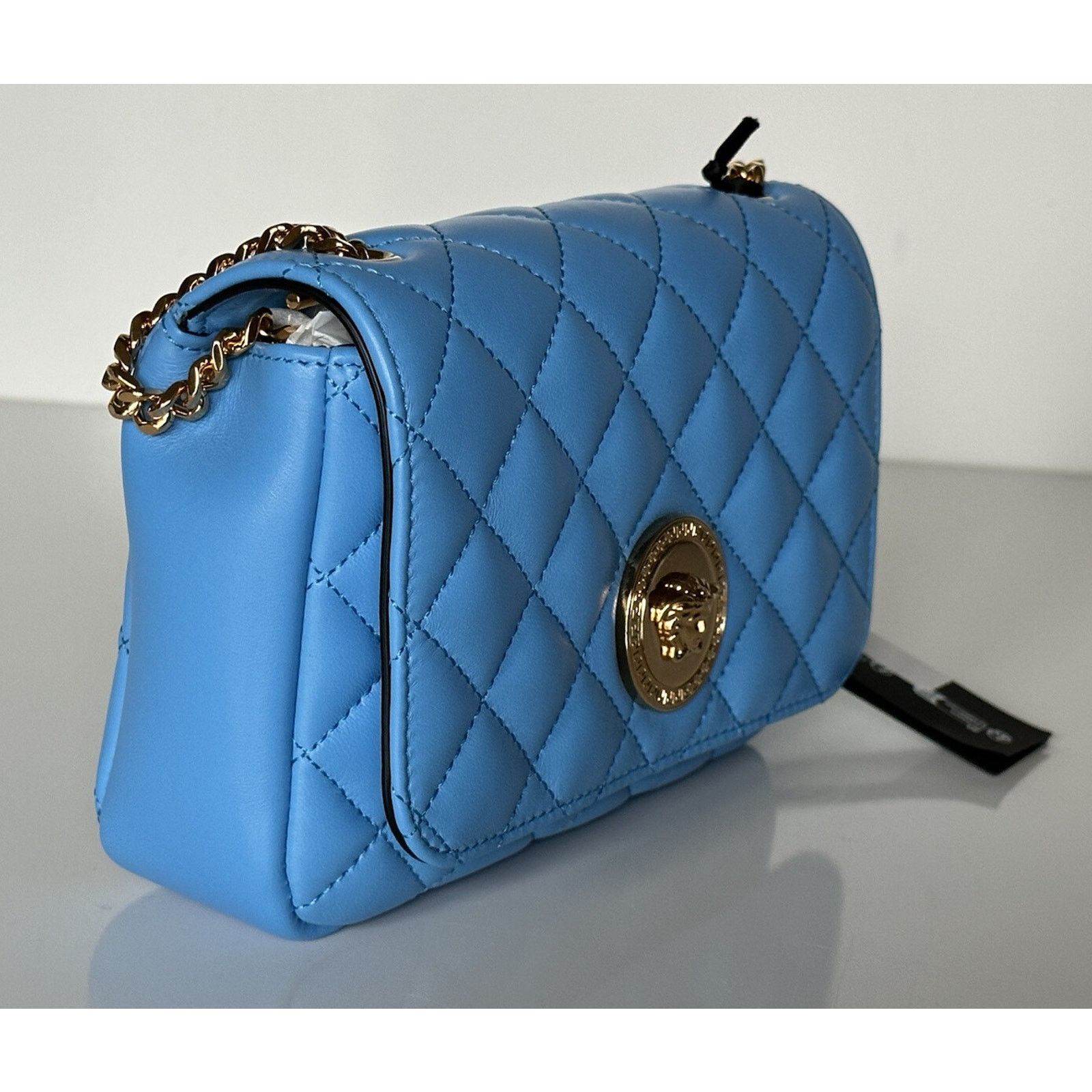 Versace Versace Quilted Leather Blue Small Shoulder Bag DBFI163S Size ONE SIZE - 1 Thumbnail