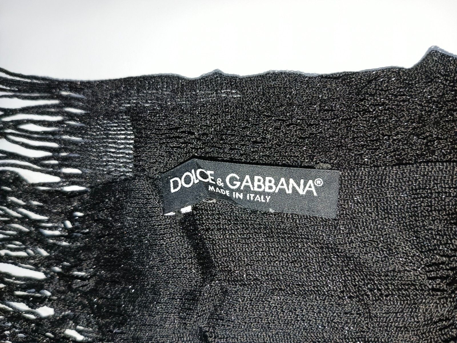 Dolce & Gabbana DOLCE & GABBANA ITALY Black Mesh Fabric Beach Wrap Shawl Size ONE SIZE - 10 Thumbnail