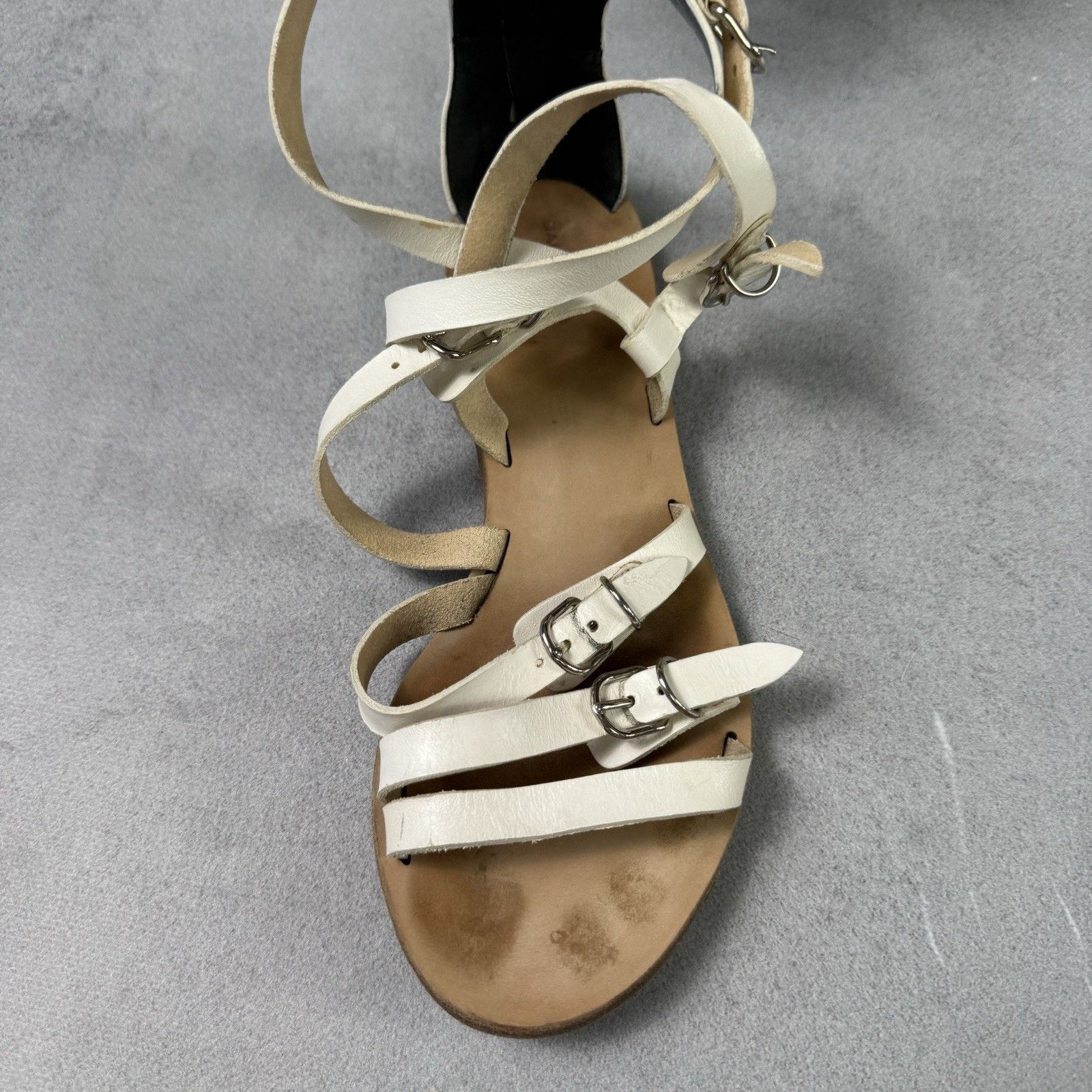 Balenciaga Balenciaga Bickle White Leather Gladiator Ankle Sandals 37 Size US 7 / IT 37 - 15 Thumbnail